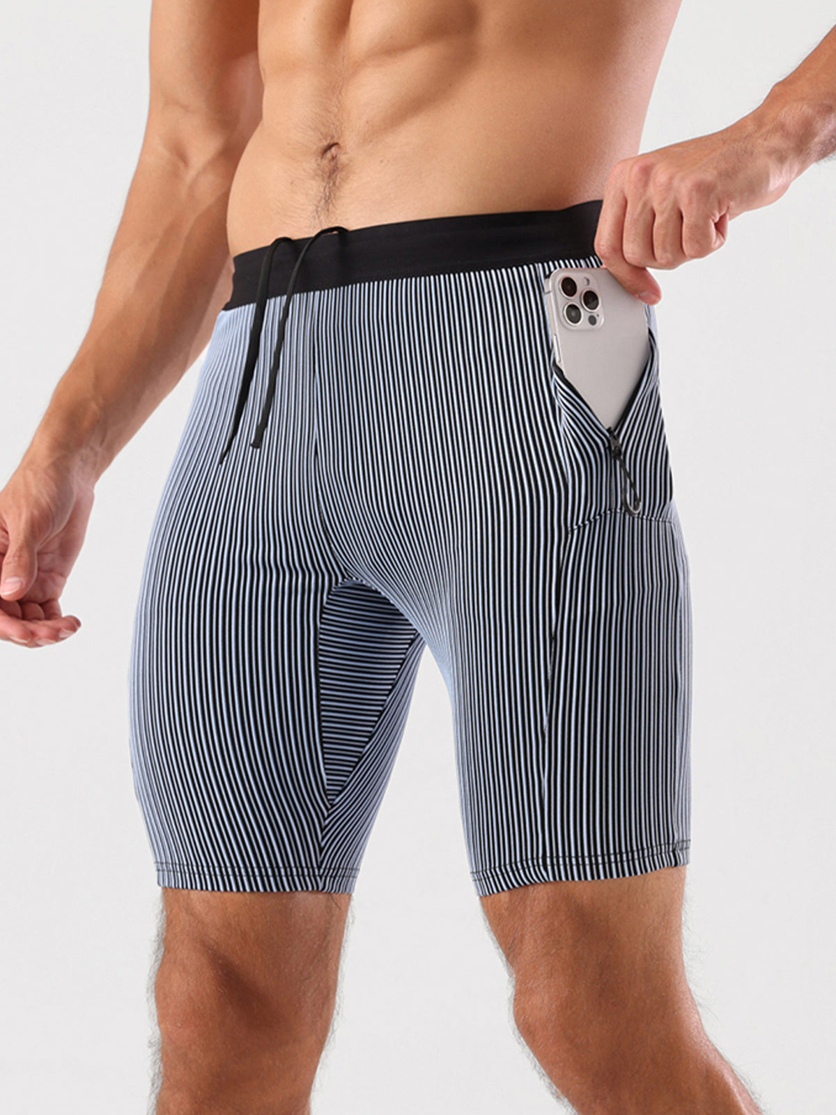 8" Pro Compression Lined Running Shorts with Zip Pockets