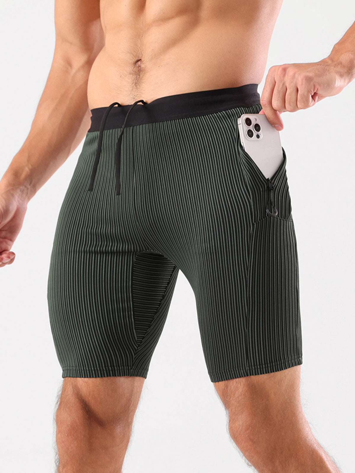 8" Pro Compression Lined Running Shorts with Zip Pockets
