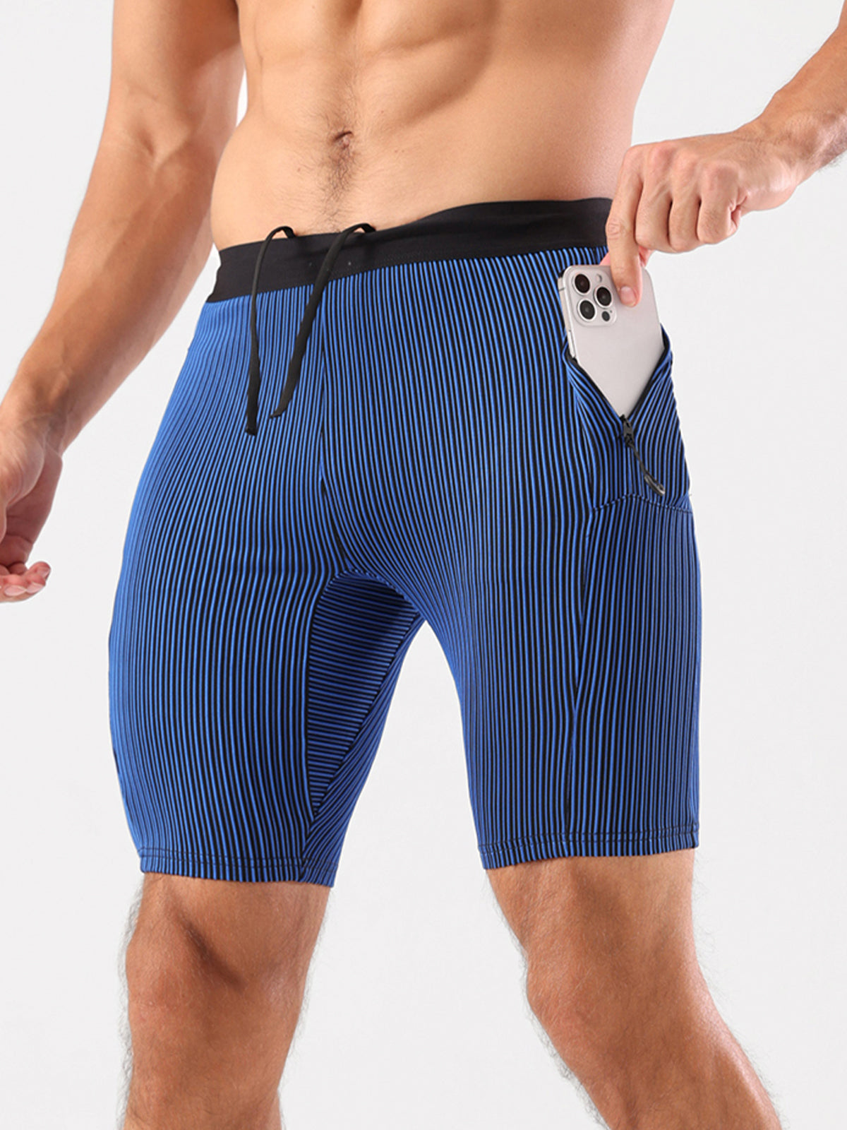 8" Pro Compression Lined Running Shorts with Zip Pockets