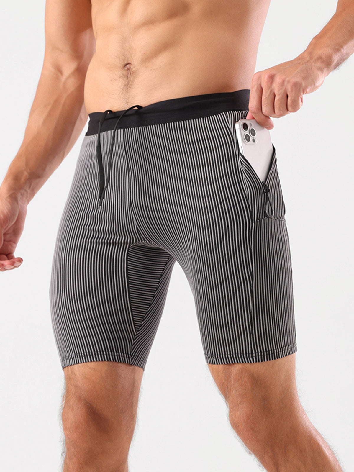 8" Pro Compression Lined Running Shorts with Zip Pockets