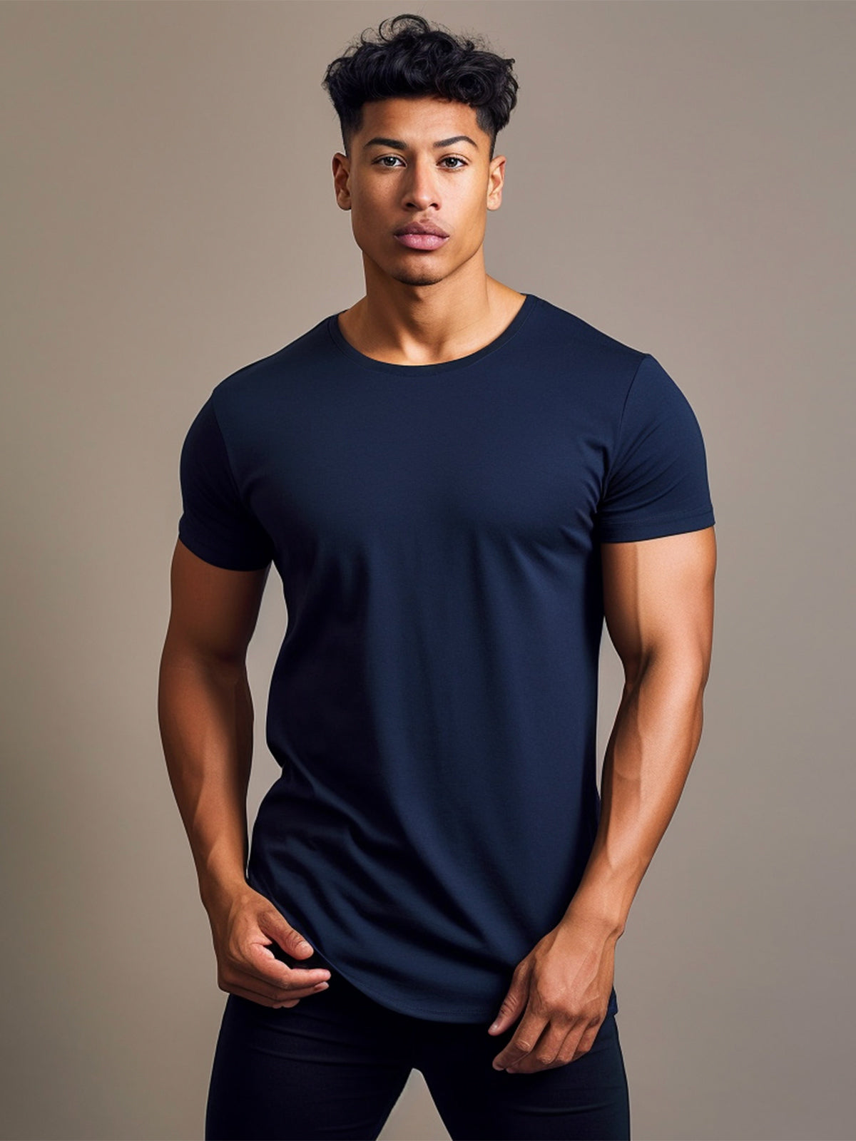Men's Stain Resistant Curved Hem T-shirt Tech Cotton(Final Sale–No Return or Exchange)
