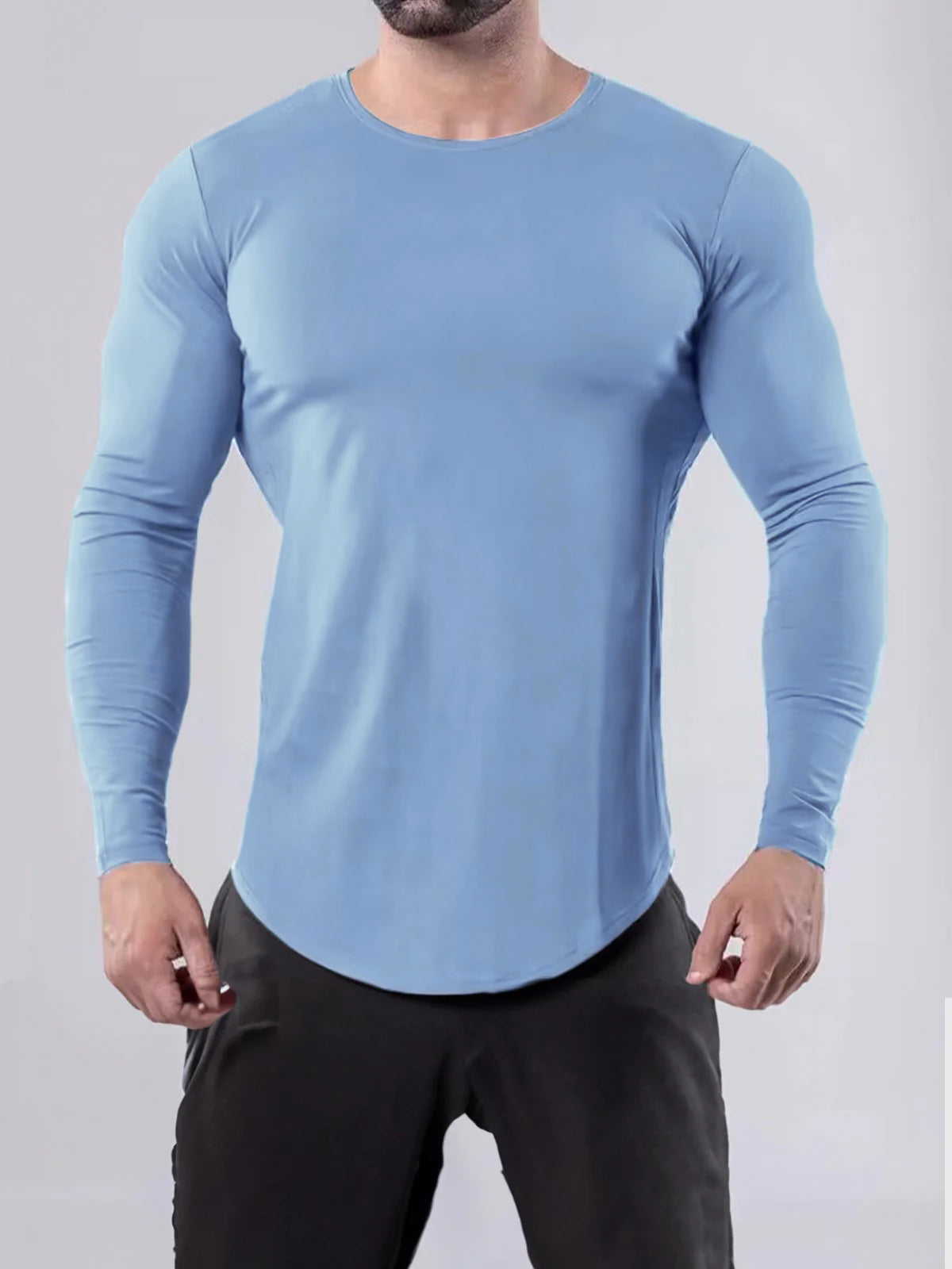 Crewneck Muscle Fit Long Sleeves T-shirt Baselayer