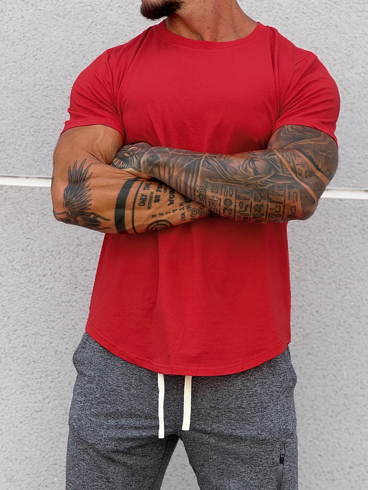 5-Pack Kore Curved Hem T-shirt Muscle Fit Crew Neck