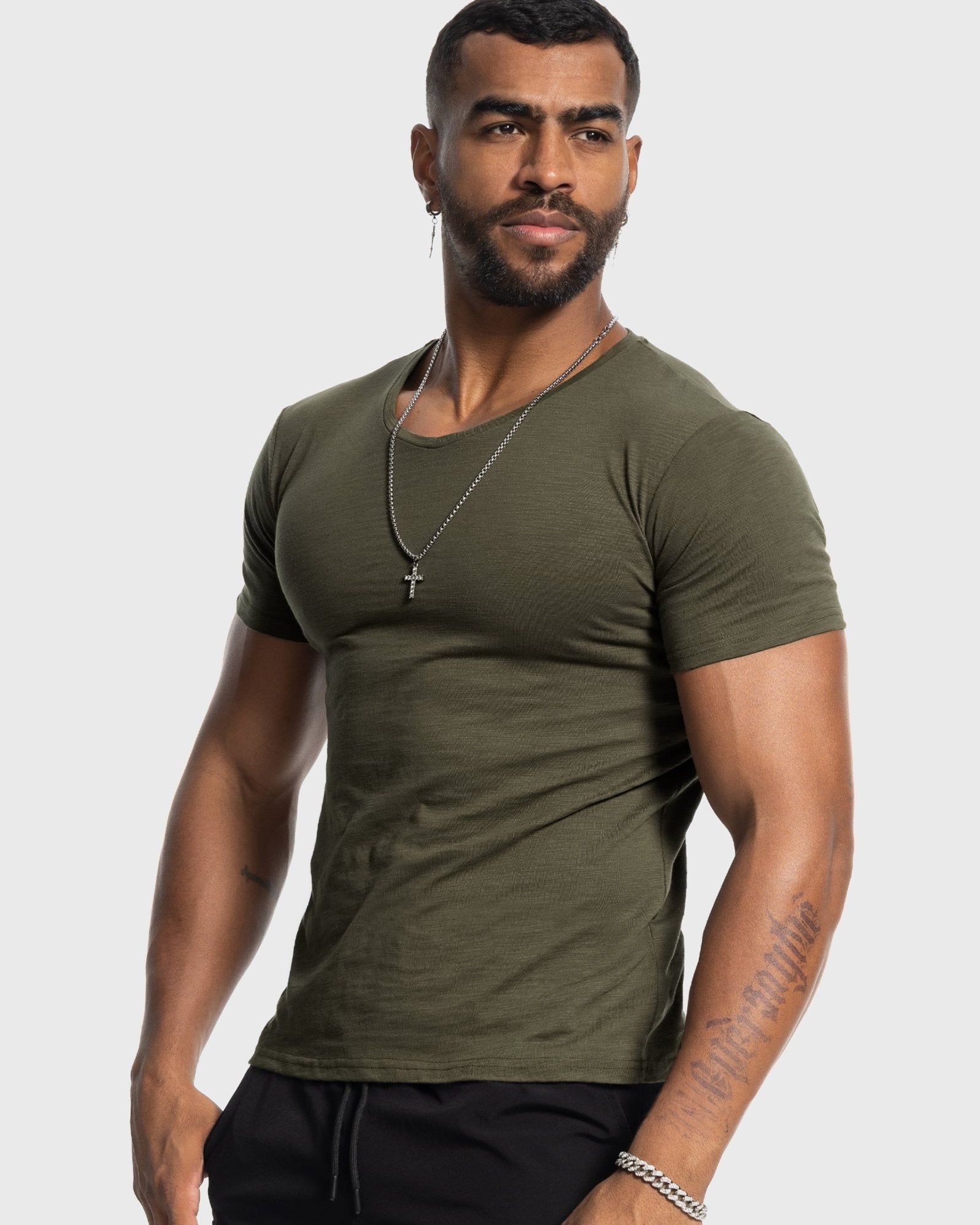 Slub V-neck T-shirt New