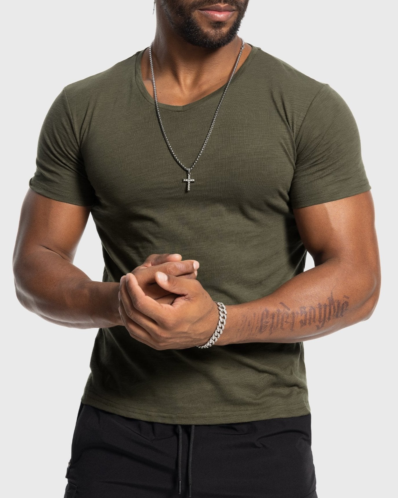 Slub V-neck T-shirt New