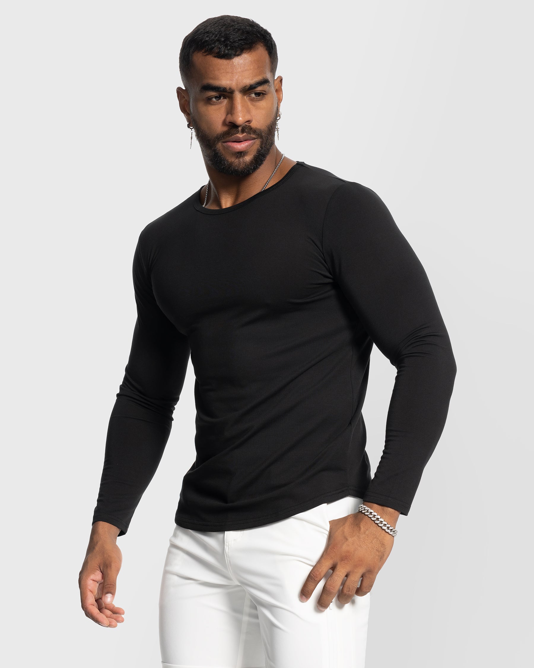 All Day Elite Curve-Hem Tee Stretch Long Sleeve(Final Sale–No Return or Exchange)