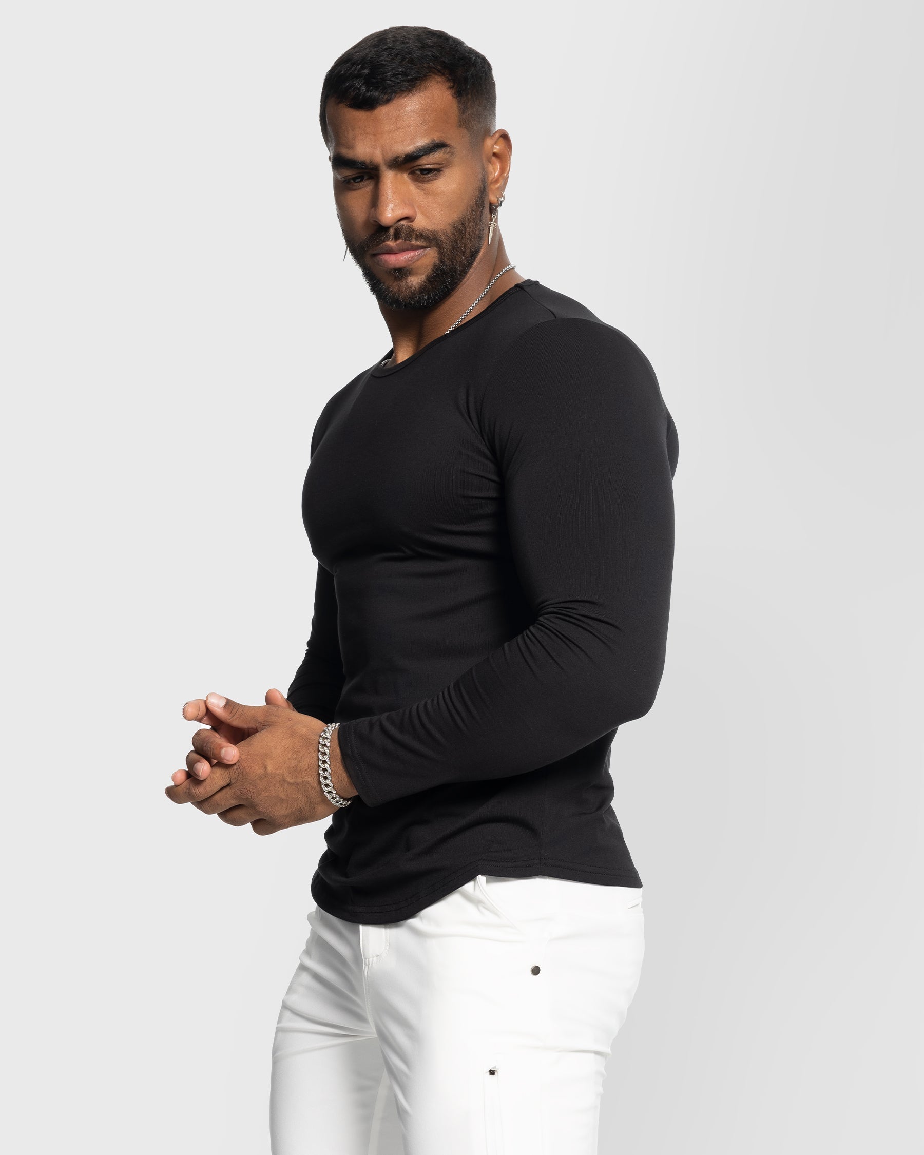 All Day Elite Curve-Hem Tee Stretch Long Sleeve(Final Sale–No Return or Exchange)