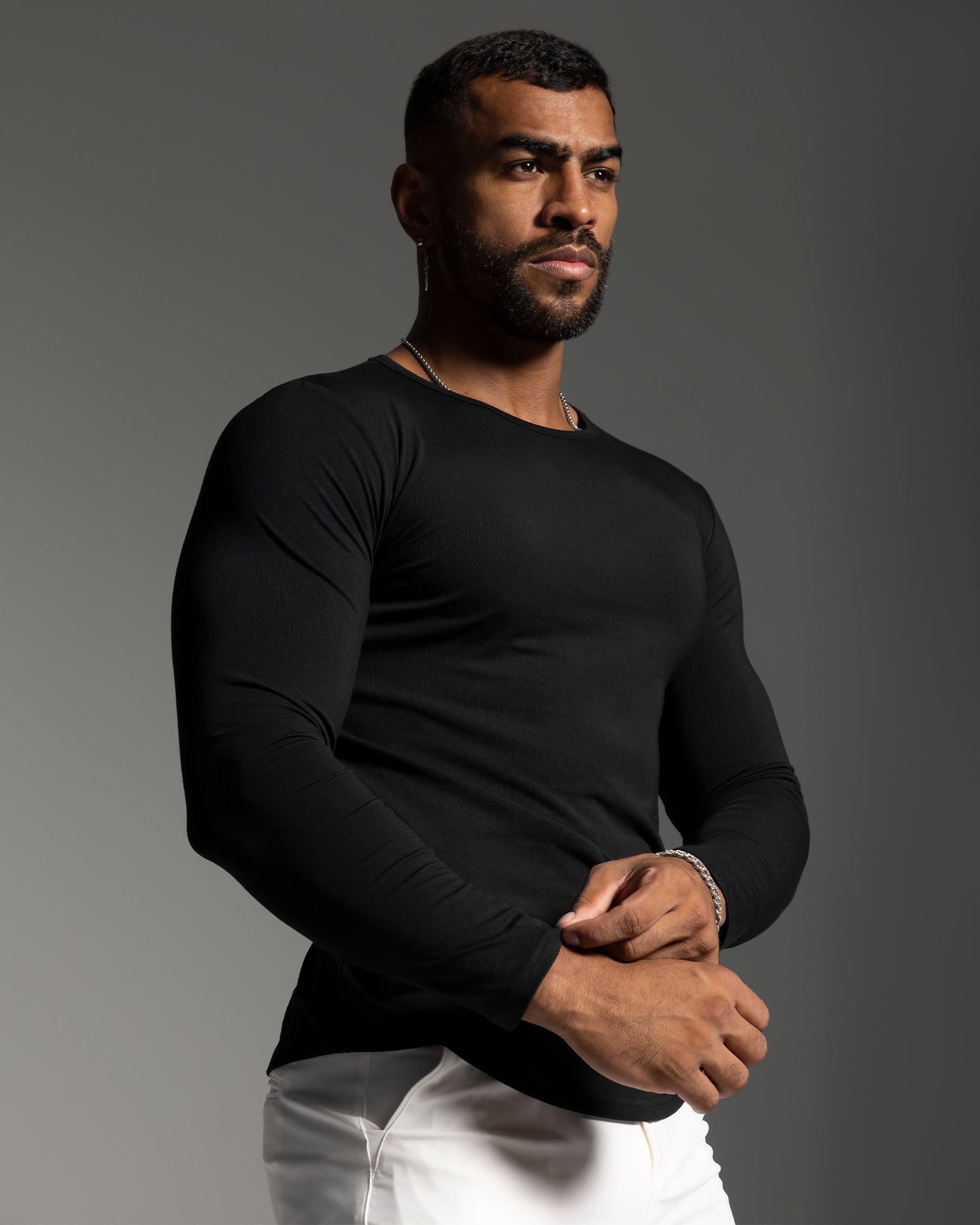 All Day Elite Curve-Hem Tee Stretch Long Sleeve(Final Sale–No Return or Exchange)