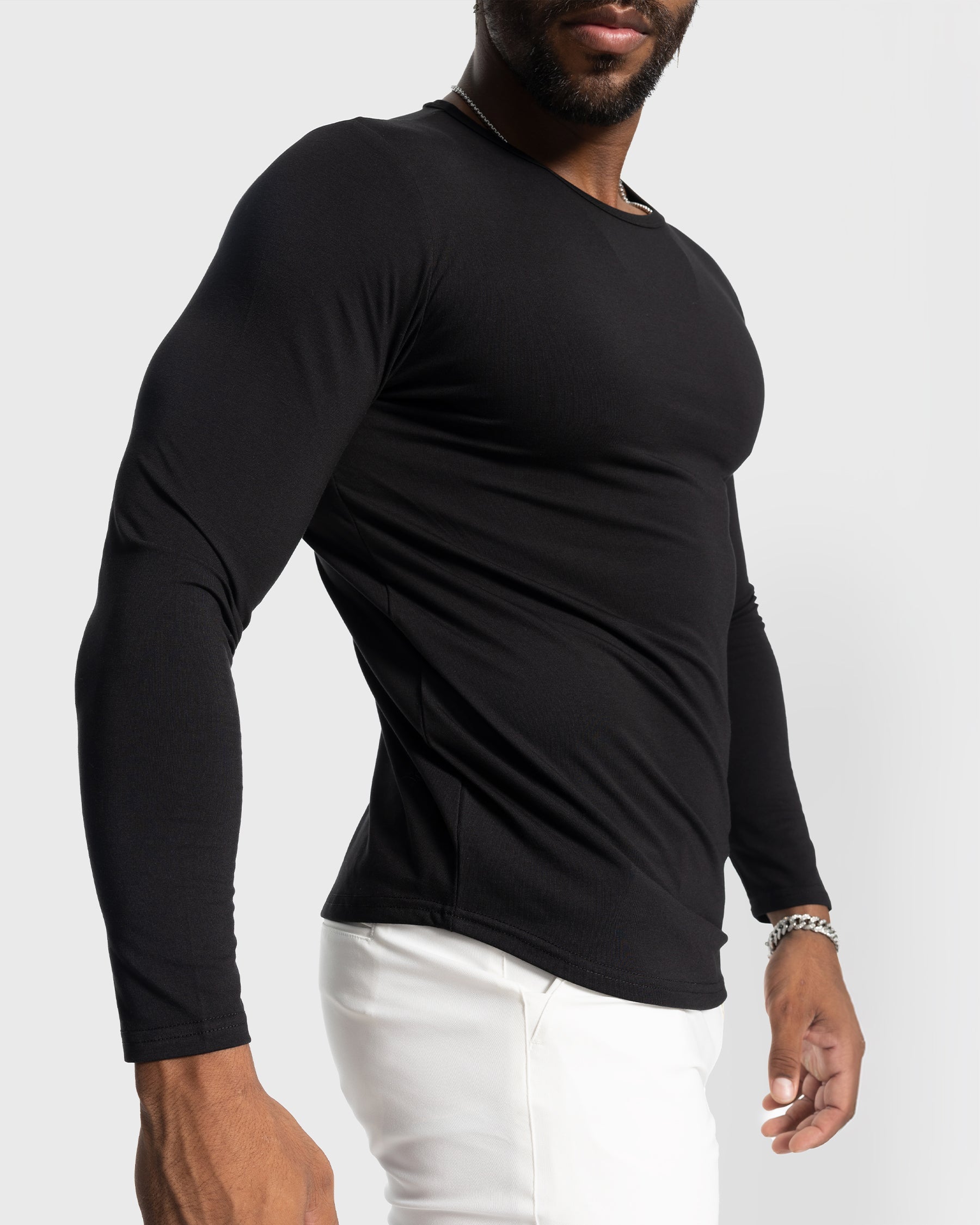 All Day Elite Curve-Hem Tee Stretch Long Sleeve(Final Sale–No Return or Exchange)