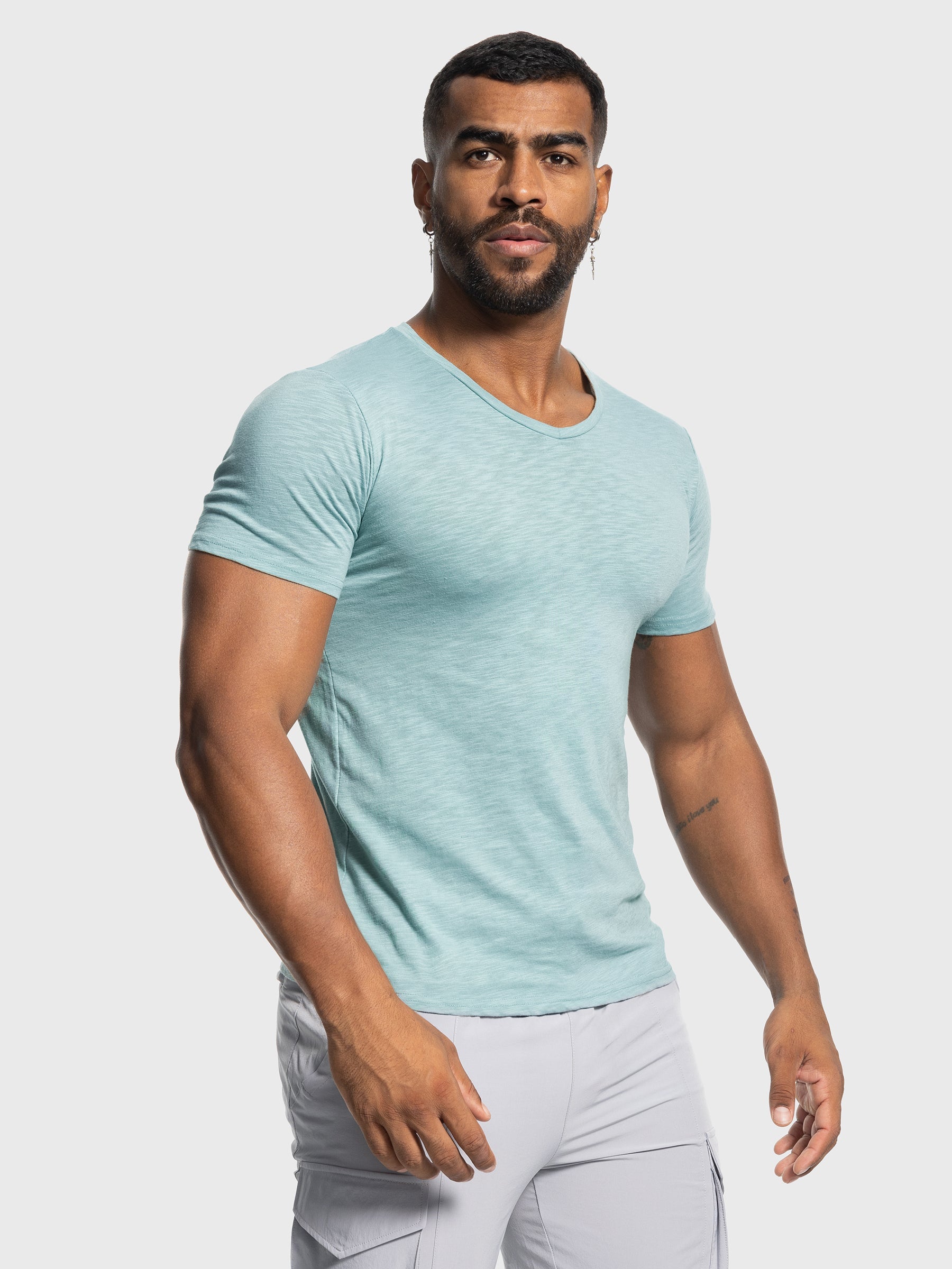 Slub V-neck T-shirt New