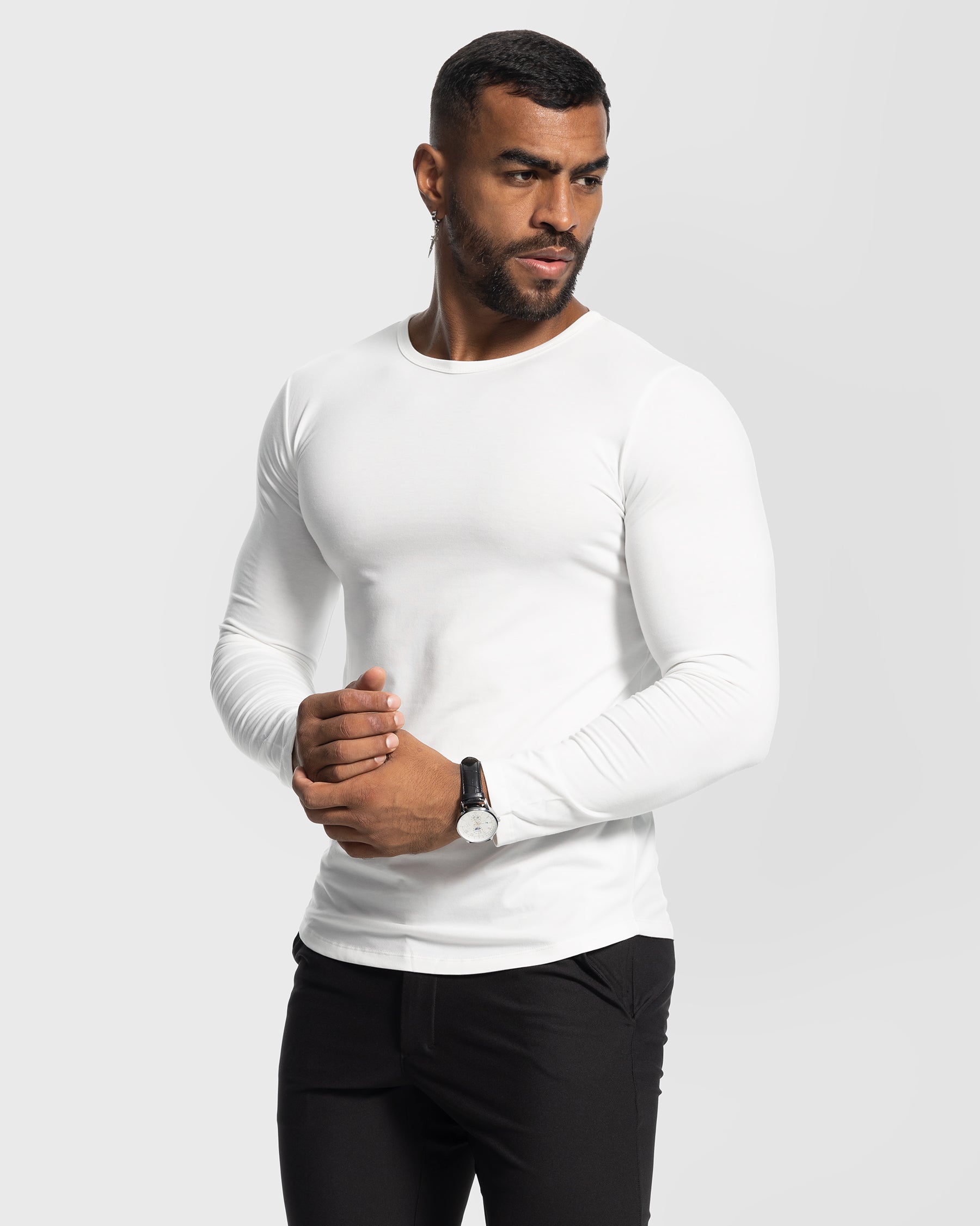 All Day Elite Curve-Hem Tee Stretch Long Sleeve(Final Sale–No Return or Exchange)