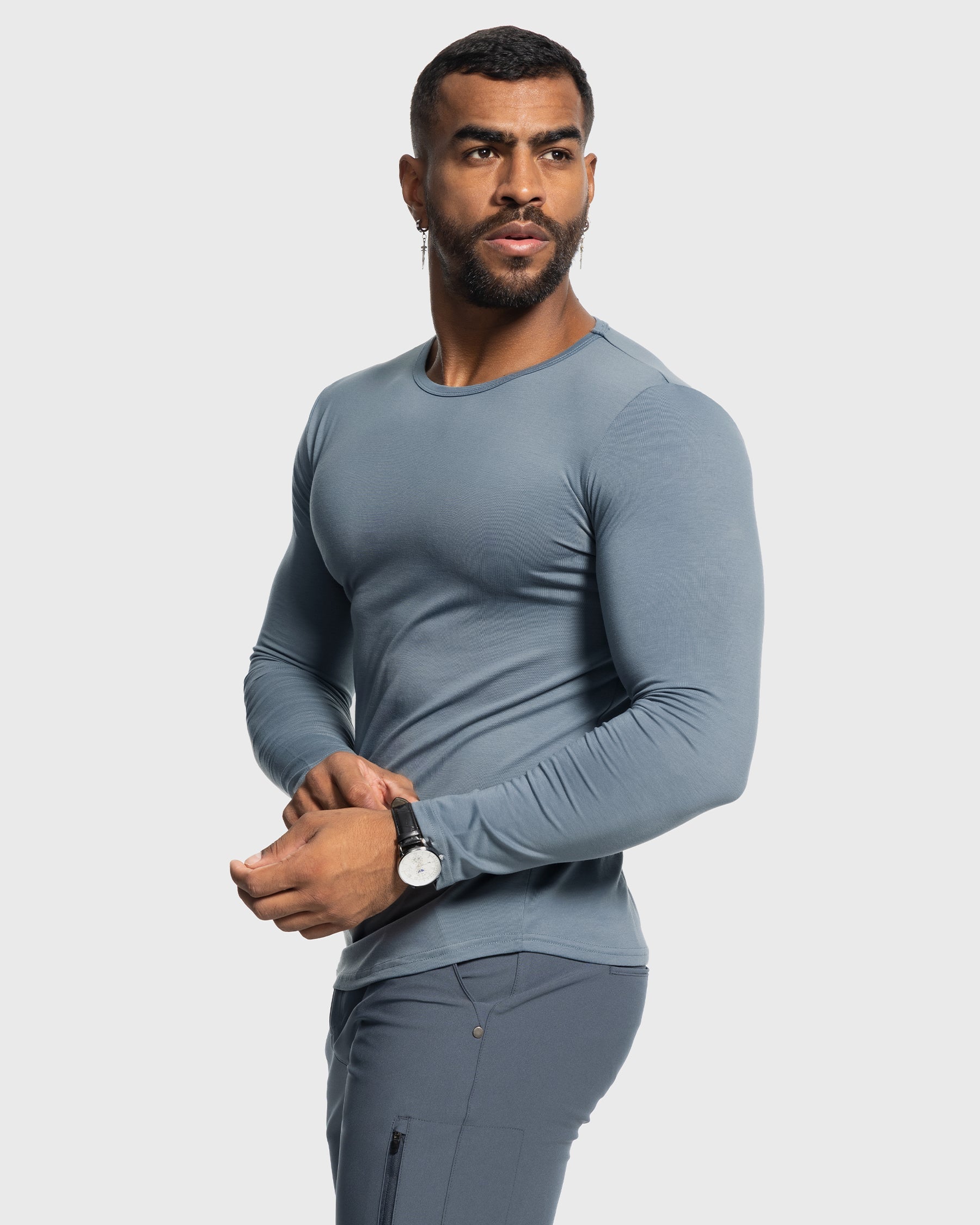 All Day Elite Curve-Hem Tee Stretch Long Sleeve(Final Sale–No Return or Exchange)