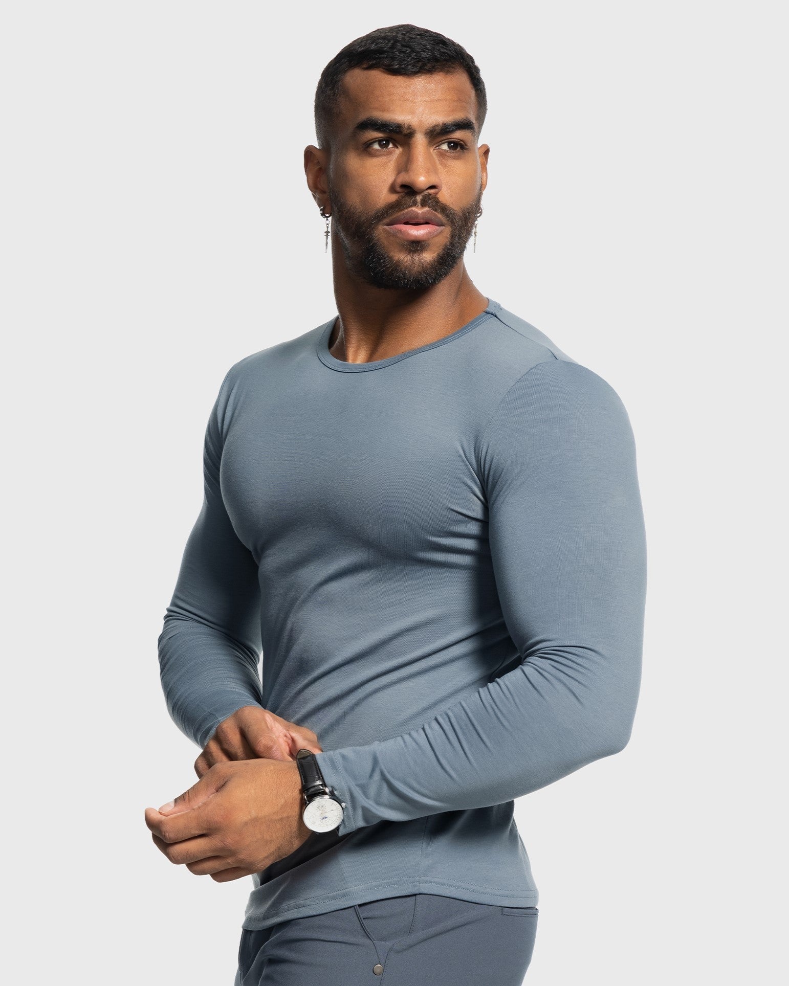 All Day Elite Curve-Hem Tee Stretch Long Sleeve(Final Sale–No Return or Exchange)