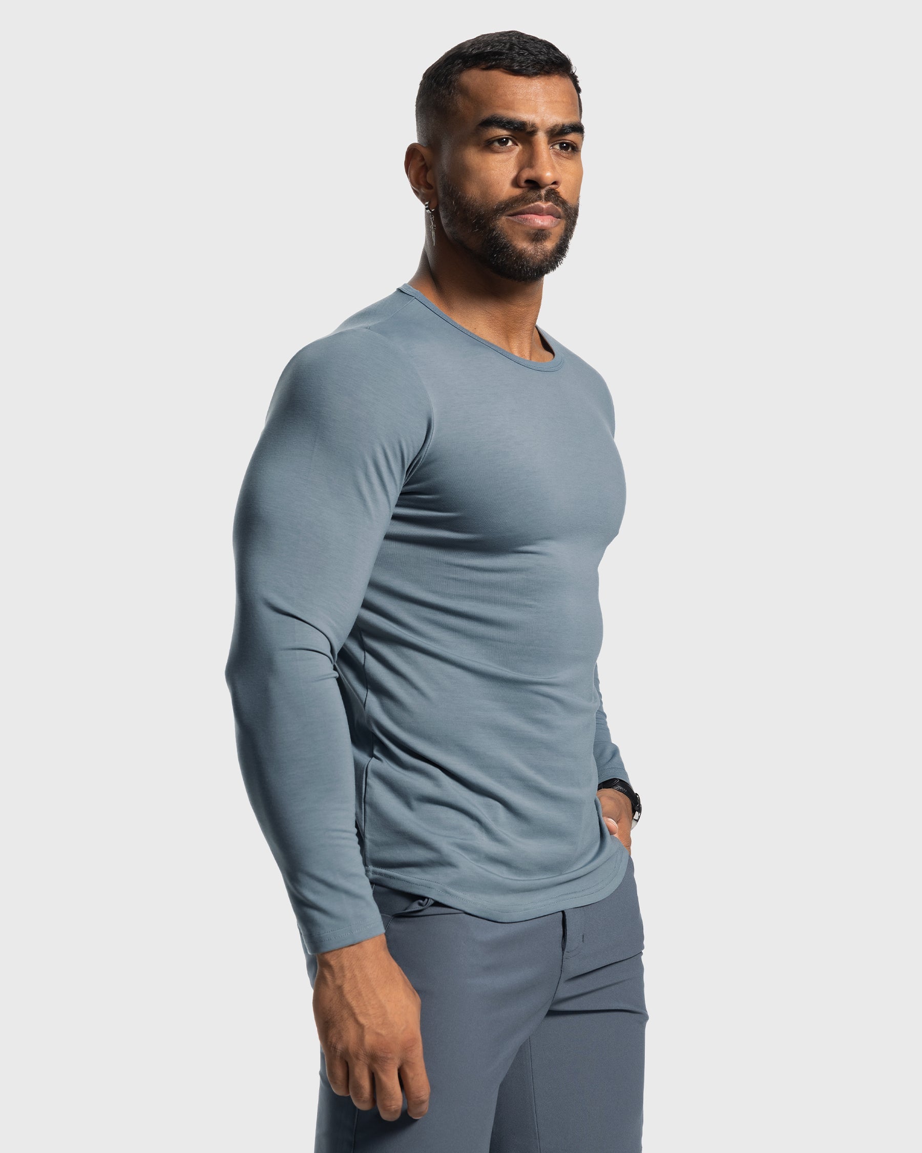 All Day Elite Curve-Hem Tee Stretch Long Sleeve(Final Sale–No Return or Exchange)