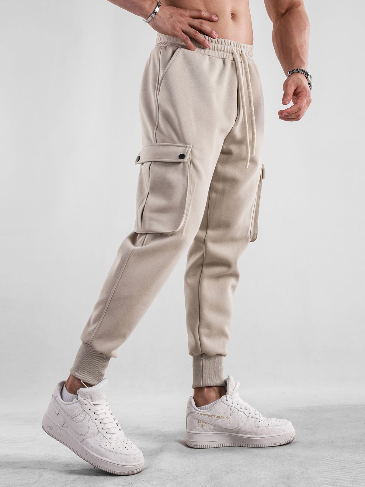 Comfy High Rib Cargo Sweatpant Jogger All Season Essential