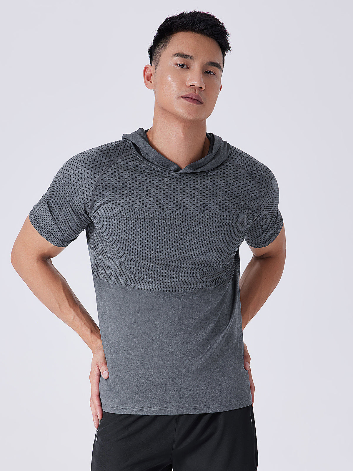 Men's Core Hooded Performance Shirt-Short Sleeve