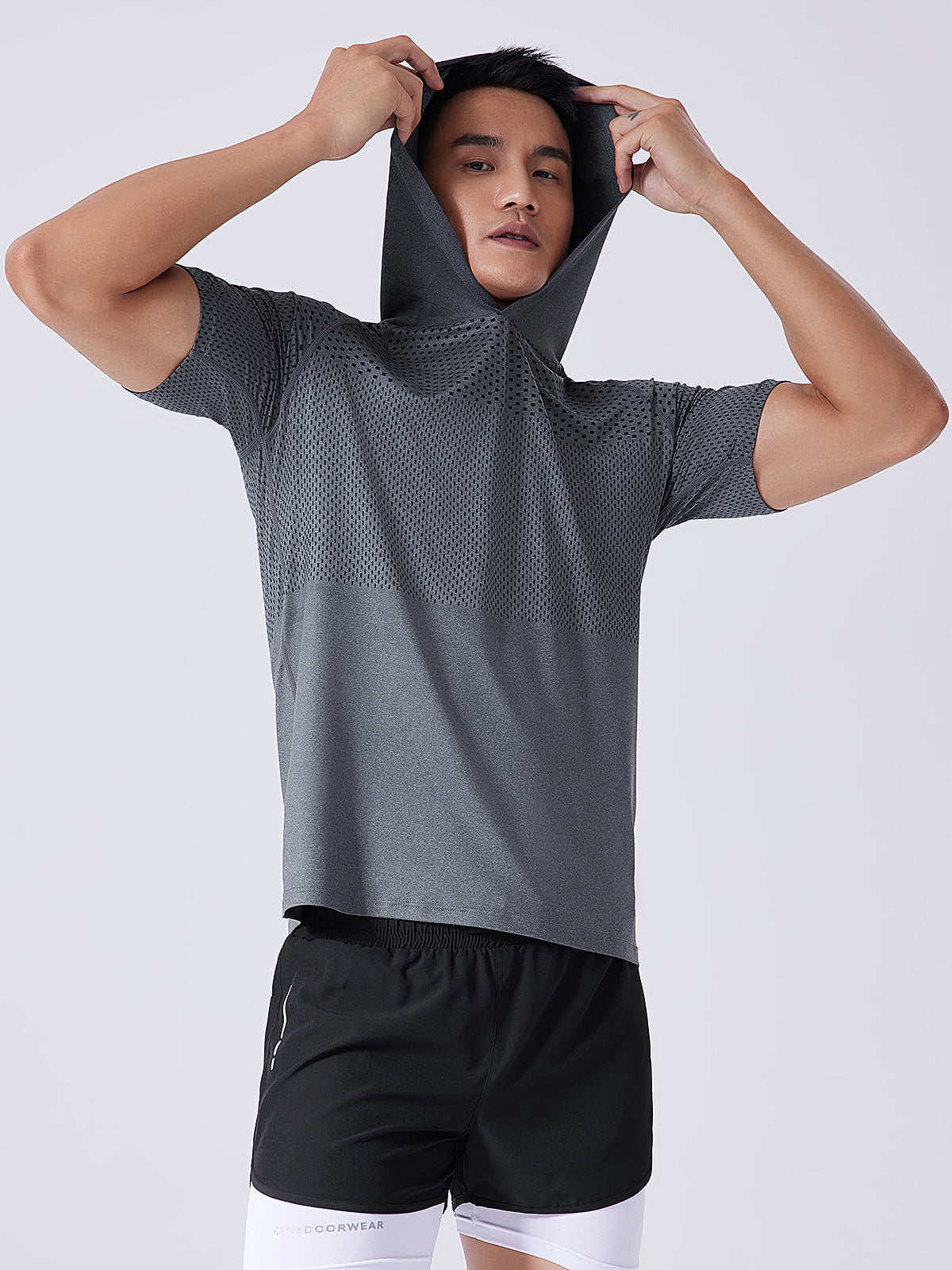 Men's Core Hooded Performance Shirt-Short Sleeve