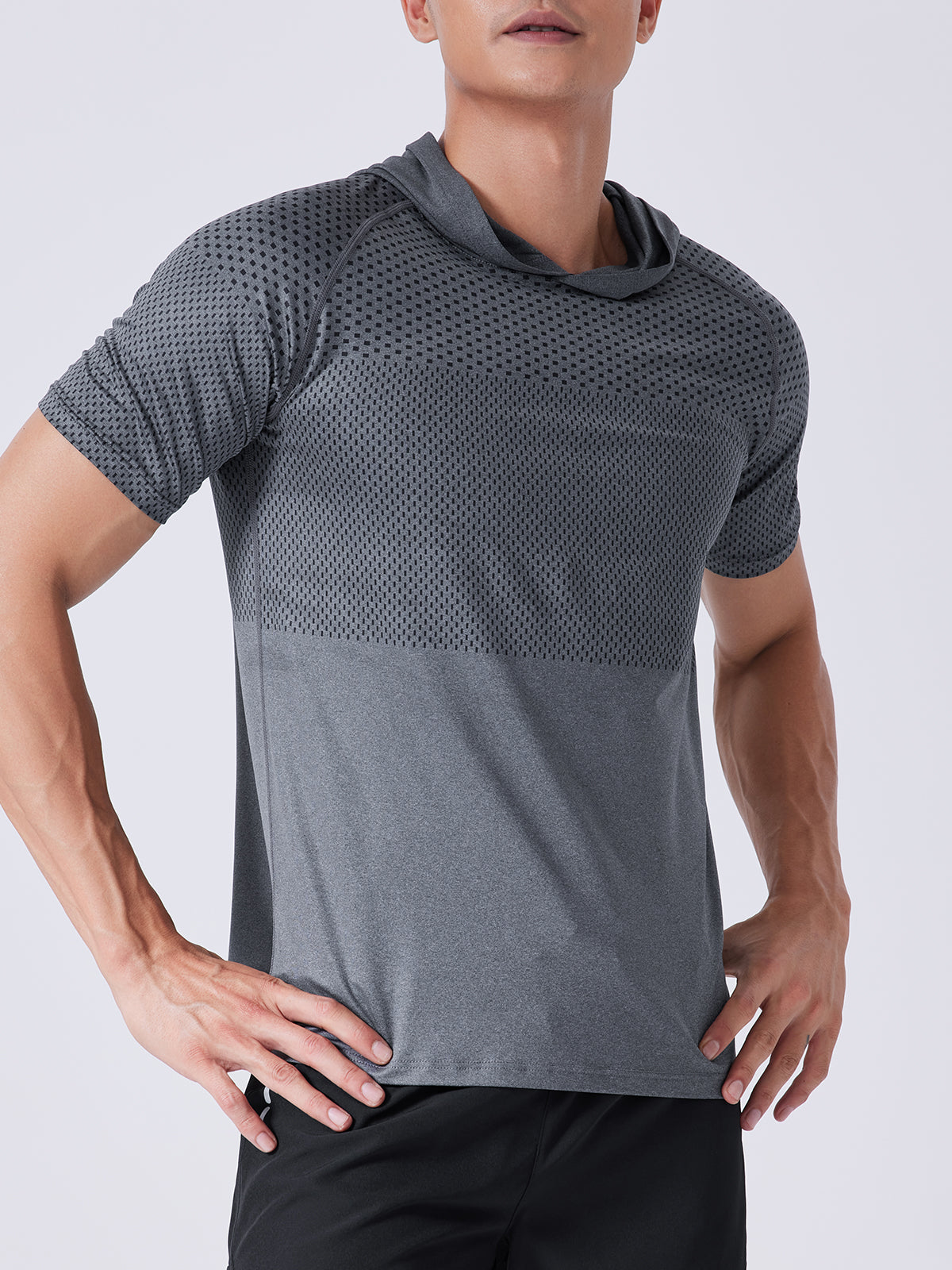 Men's Core Hooded Performance Shirt-Short Sleeve