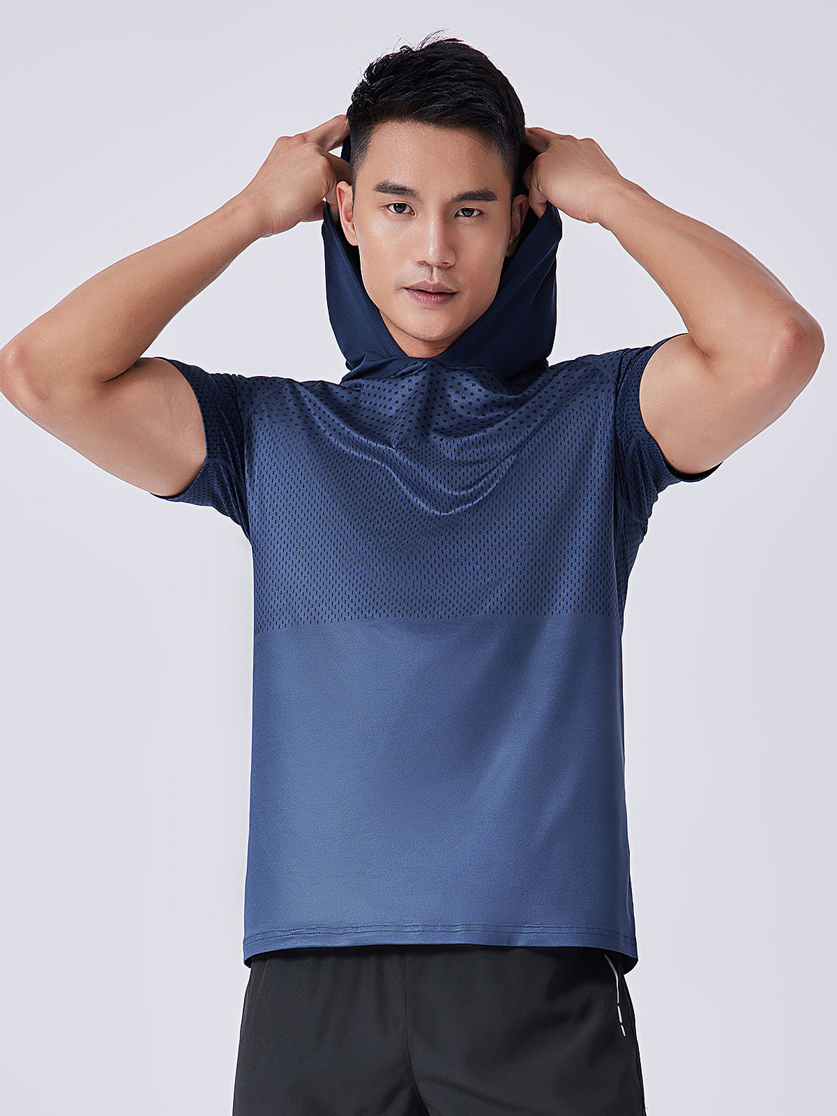 Men's Core Hooded Performance Shirt-Short Sleeve