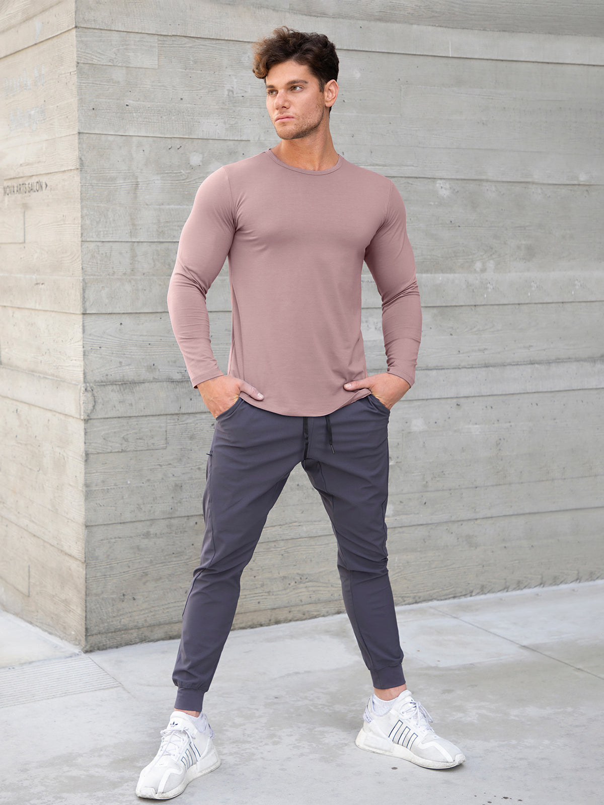 All Day Elite Curve-Hem Tee Stretch Long Sleeve(Final Sale–No Return or Exchange)