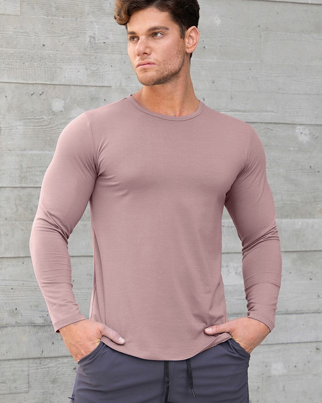 All Day Elite Curve-Hem Tee Stretch Long Sleeve(Final Sale–No Return or Exchange)