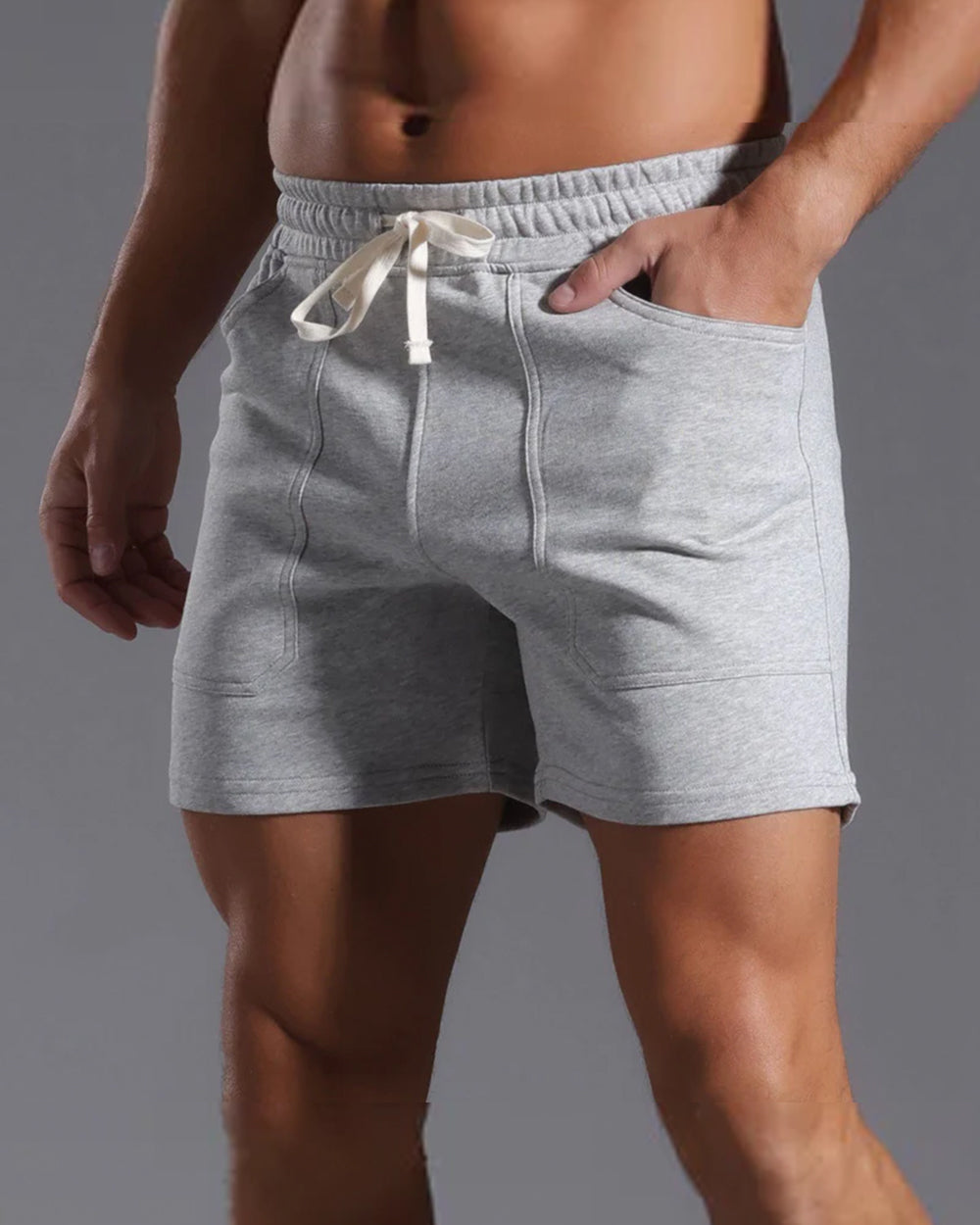 Men’s Casual Cotton Blend Elastic Waist Shorts