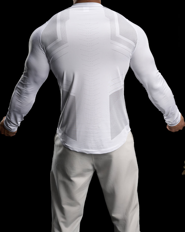 Reflective Performance Long Sleeve Tee Crew Neck Quick Dry