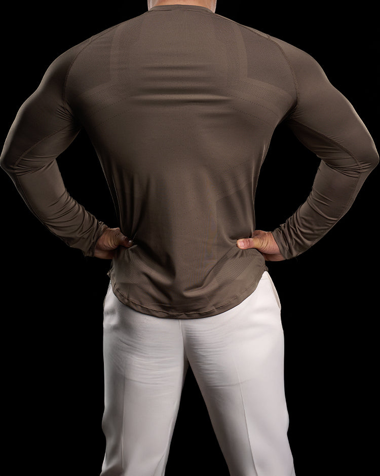 Reflective Performance Long Sleeve Tee Crew Neck Quick Dry