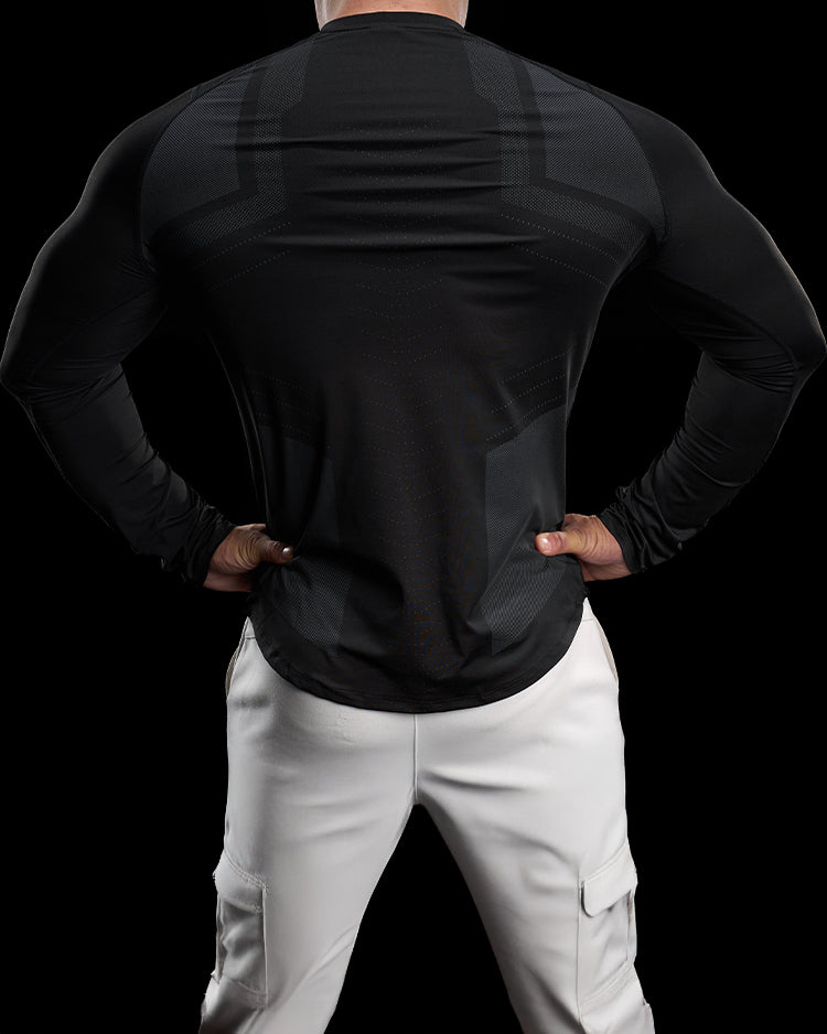Reflective Performance Long Sleeve Tee Crew Neck Quick Dry