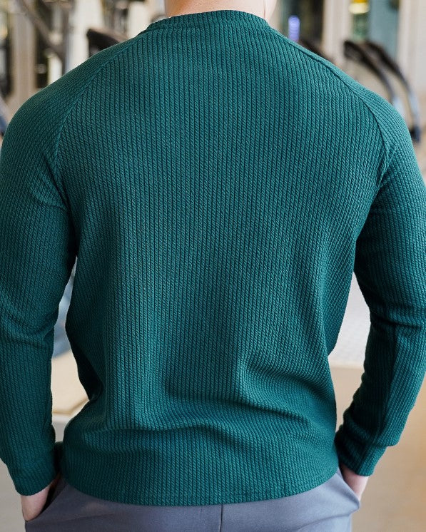 Snake Pattern Shoulder Cut Pullover Long Sleeve