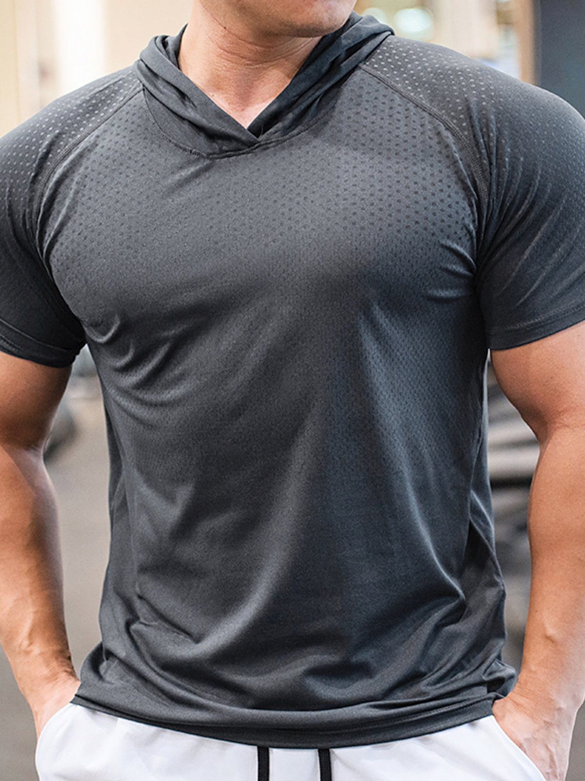 Men's Core Hooded Performance Shirt-Short Sleeve