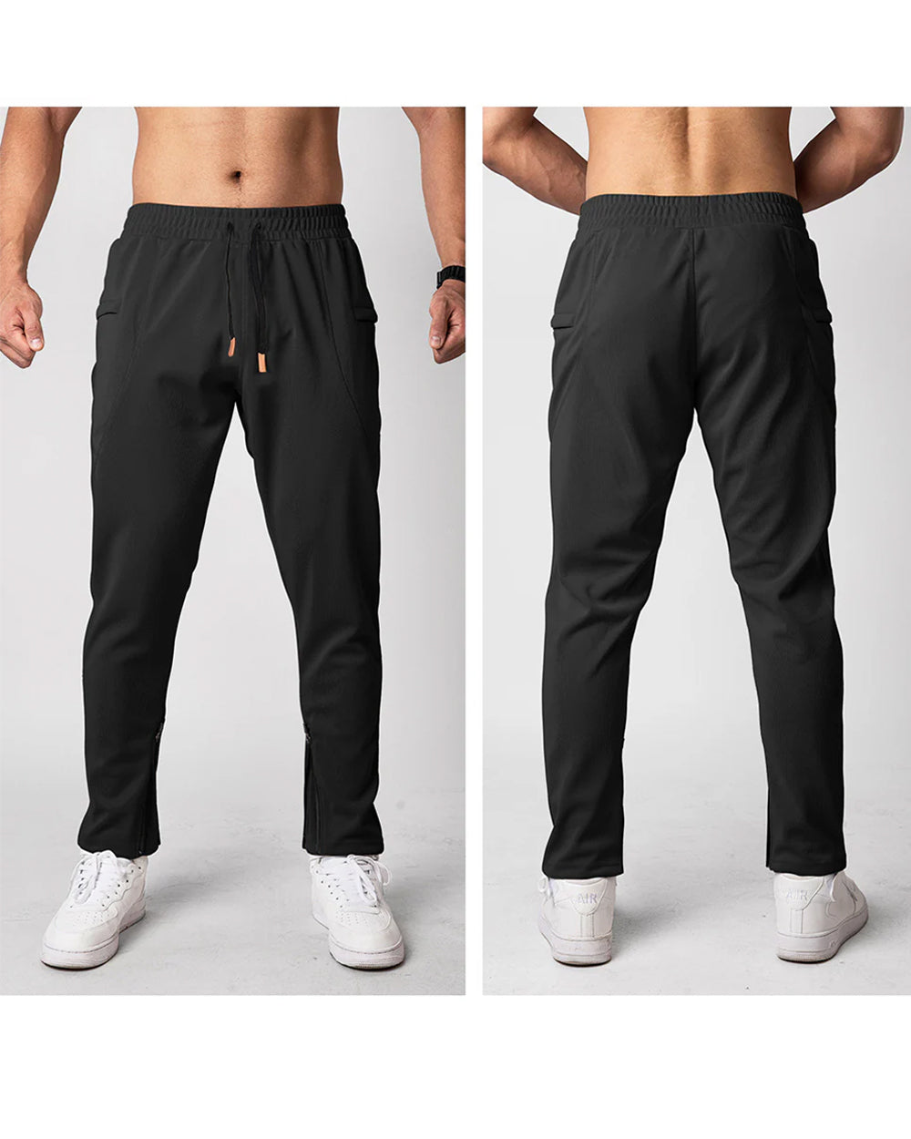 Men’s Athletic Tapered Joggers with Zipper Ankles