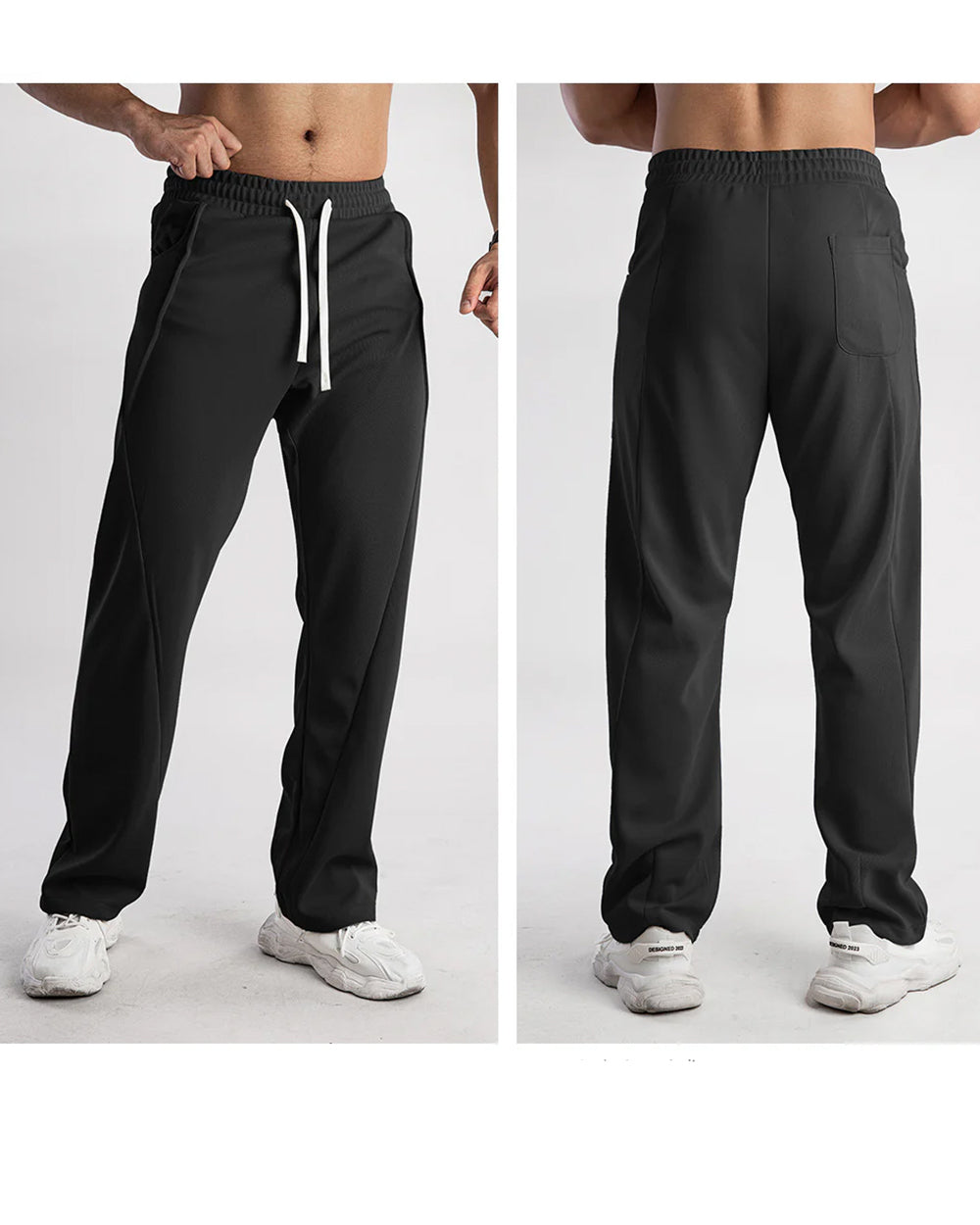 Men’s Casual Spliced Straight-Leg Sweatpants
