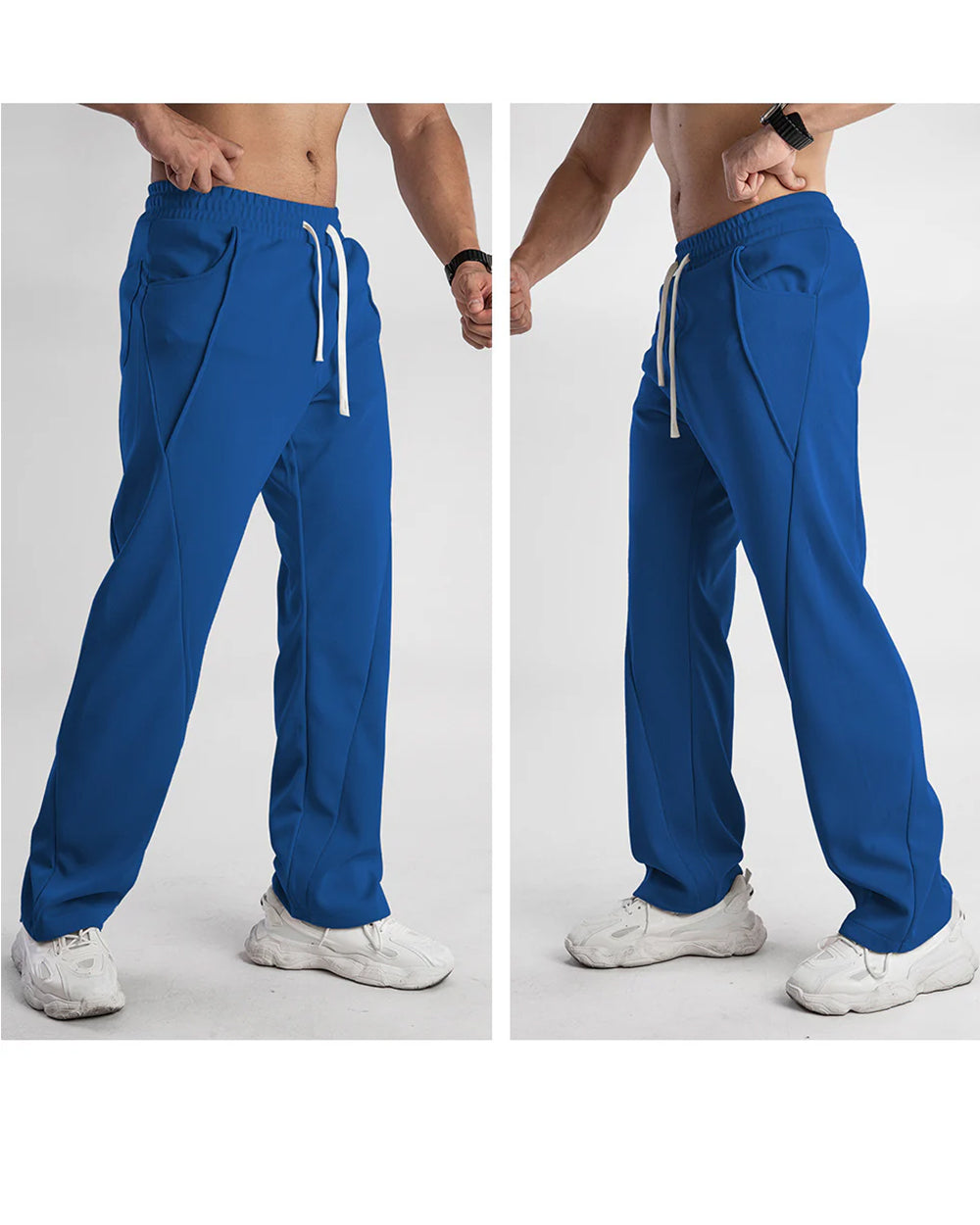 Men’s Casual Spliced Straight-Leg Sweatpants