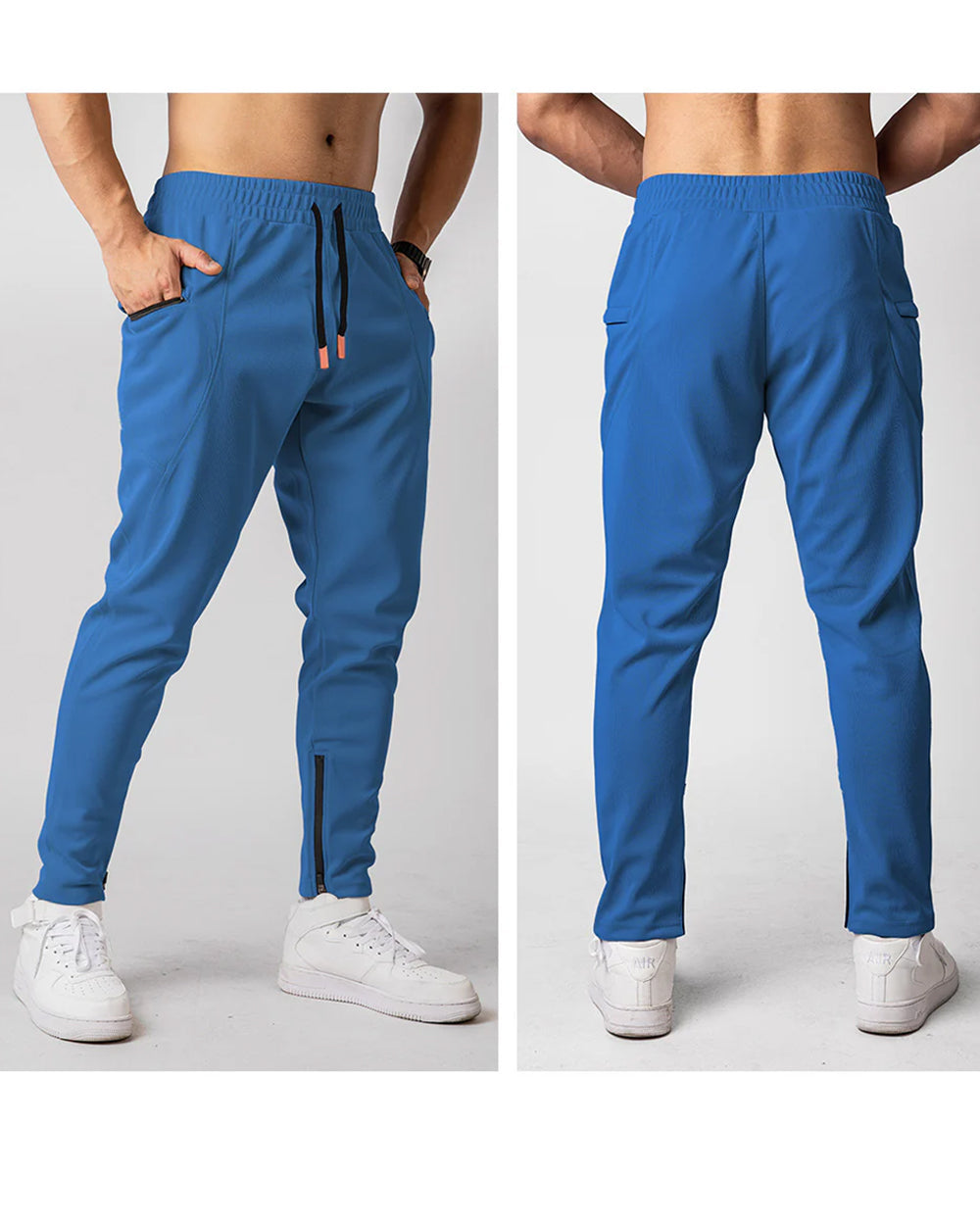 Men’s Athletic Tapered Joggers with Zipper Ankles