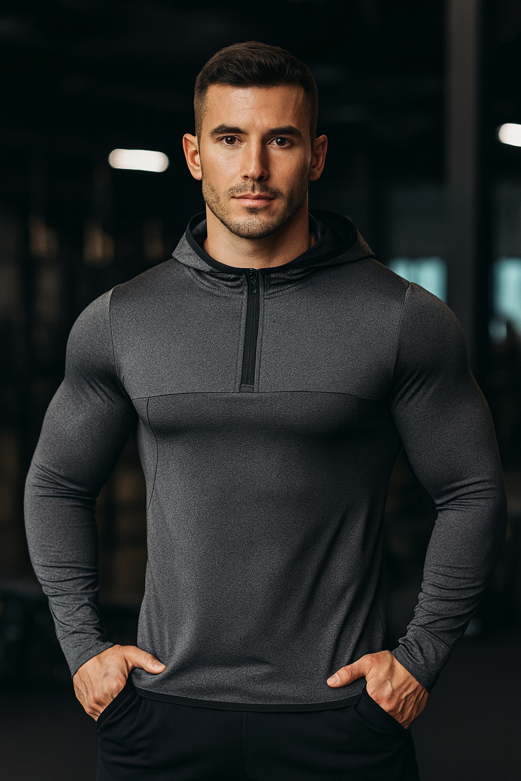 Men’s Long-Sleeve Hooded Active T-Shirt