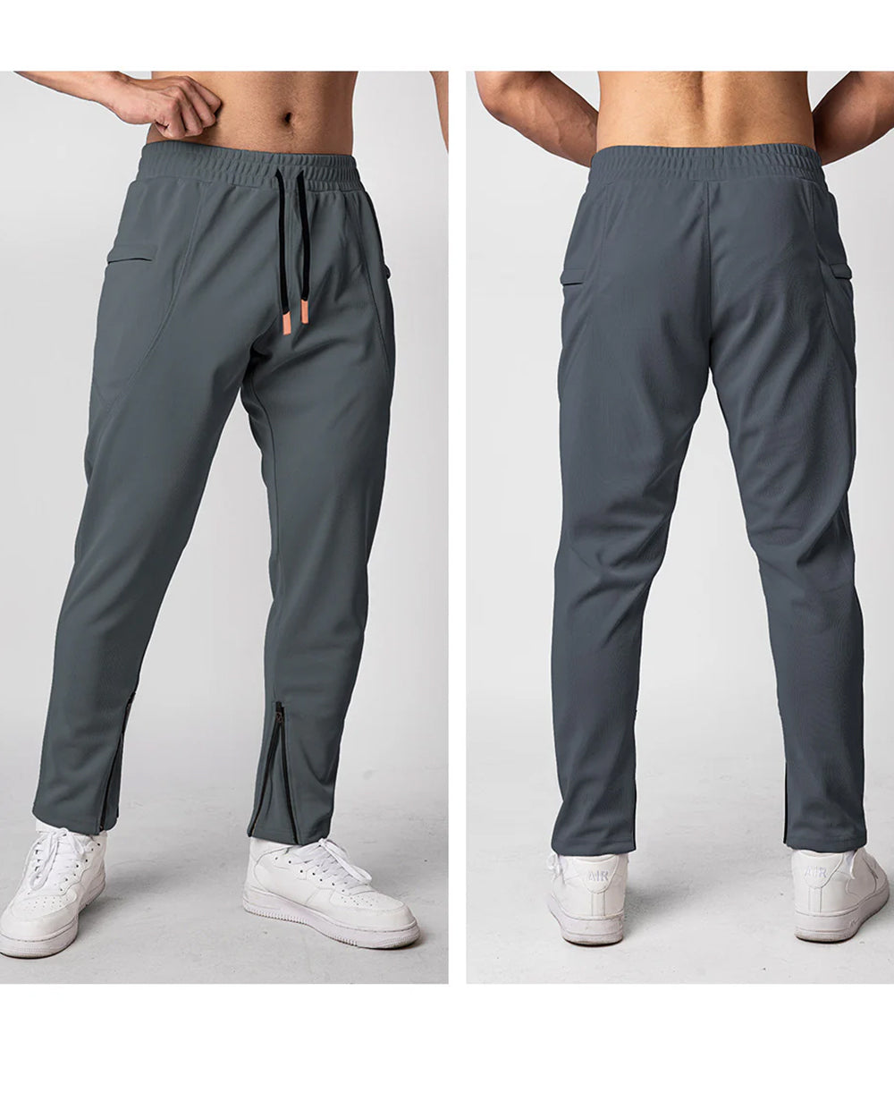 Men’s Athletic Tapered Joggers with Zipper Ankles