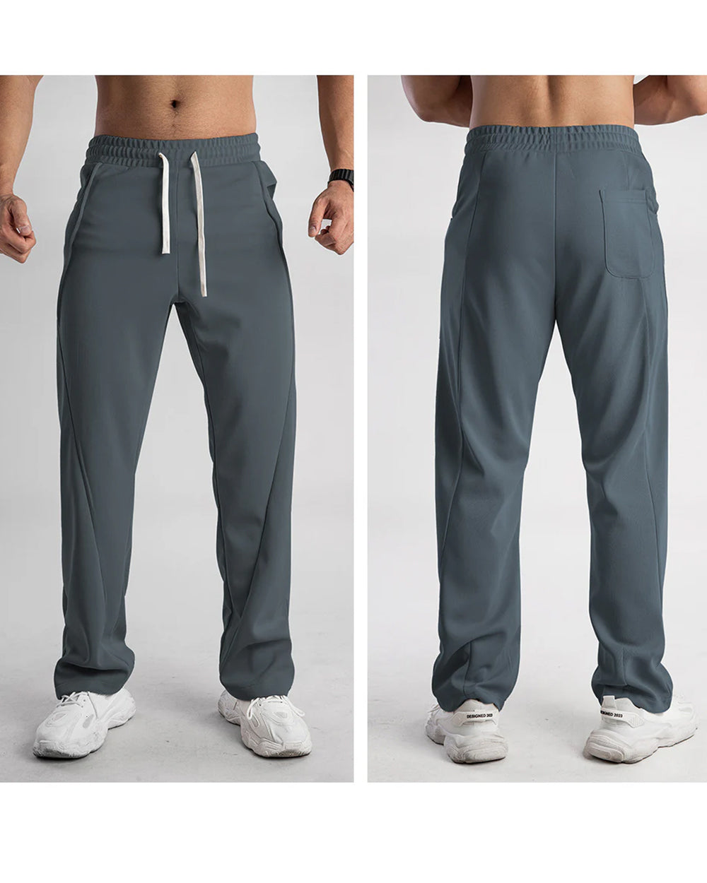 Men’s Casual Spliced Straight-Leg Sweatpants