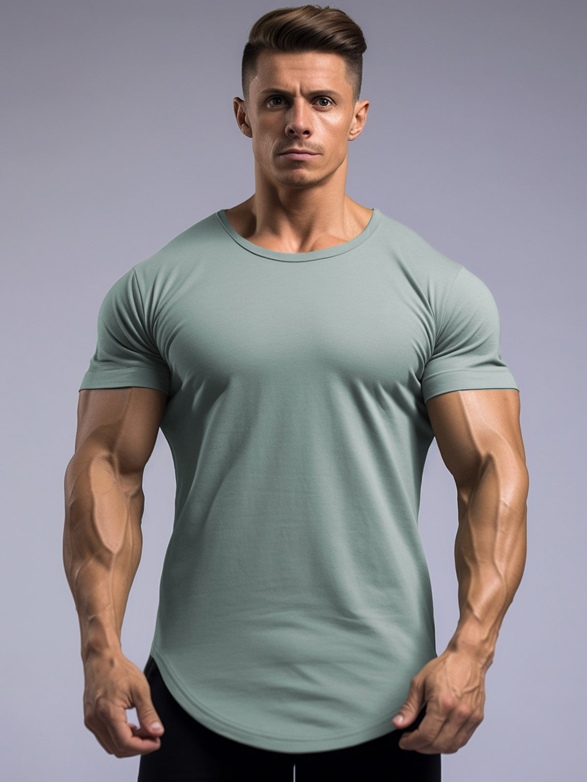 Men's Stain Resistant Curved Hem T-shirt Tech Cotton(Final Sale–No Return or Exchange)