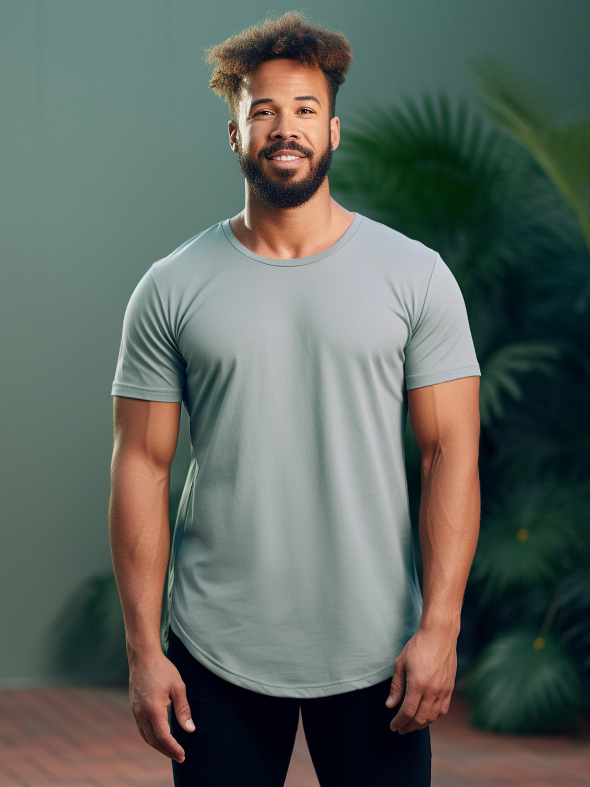 Men's Stain Resistant Curved Hem T-shirt Tech Cotton(Final Sale–No Return or Exchange)