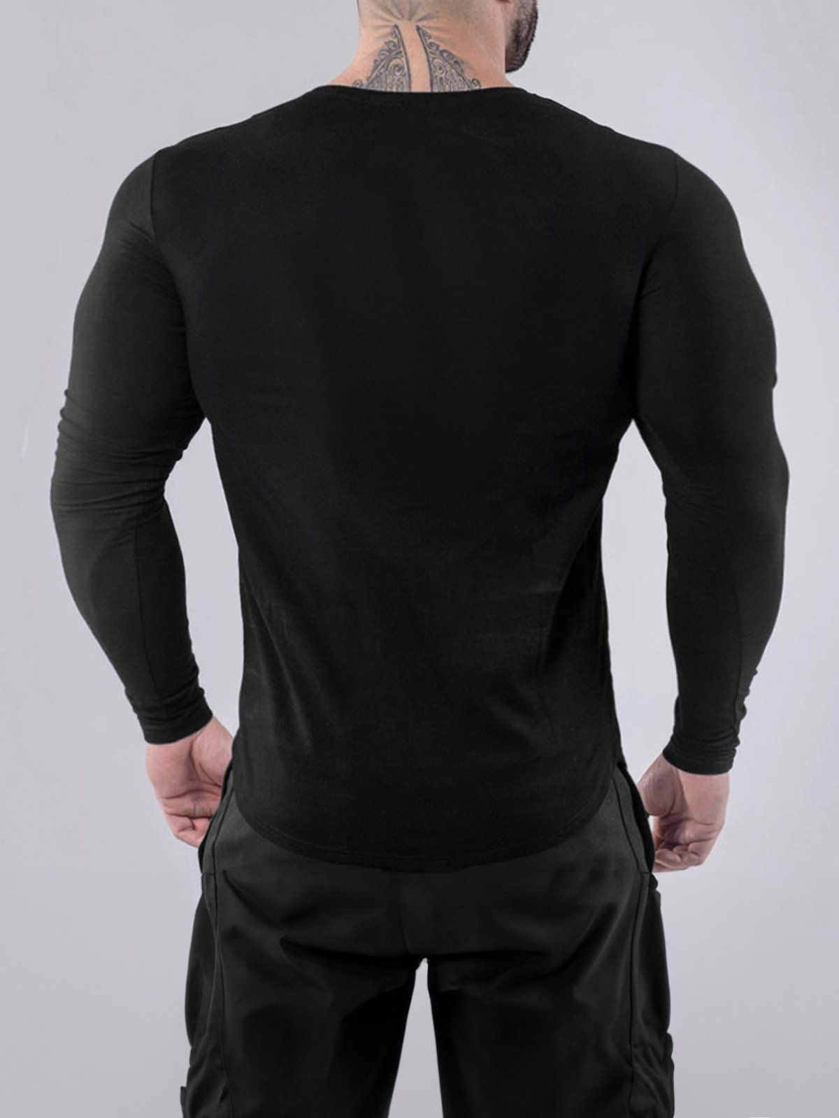 Crewneck Muscle Fit Long Sleeves T-shirt Baselayer