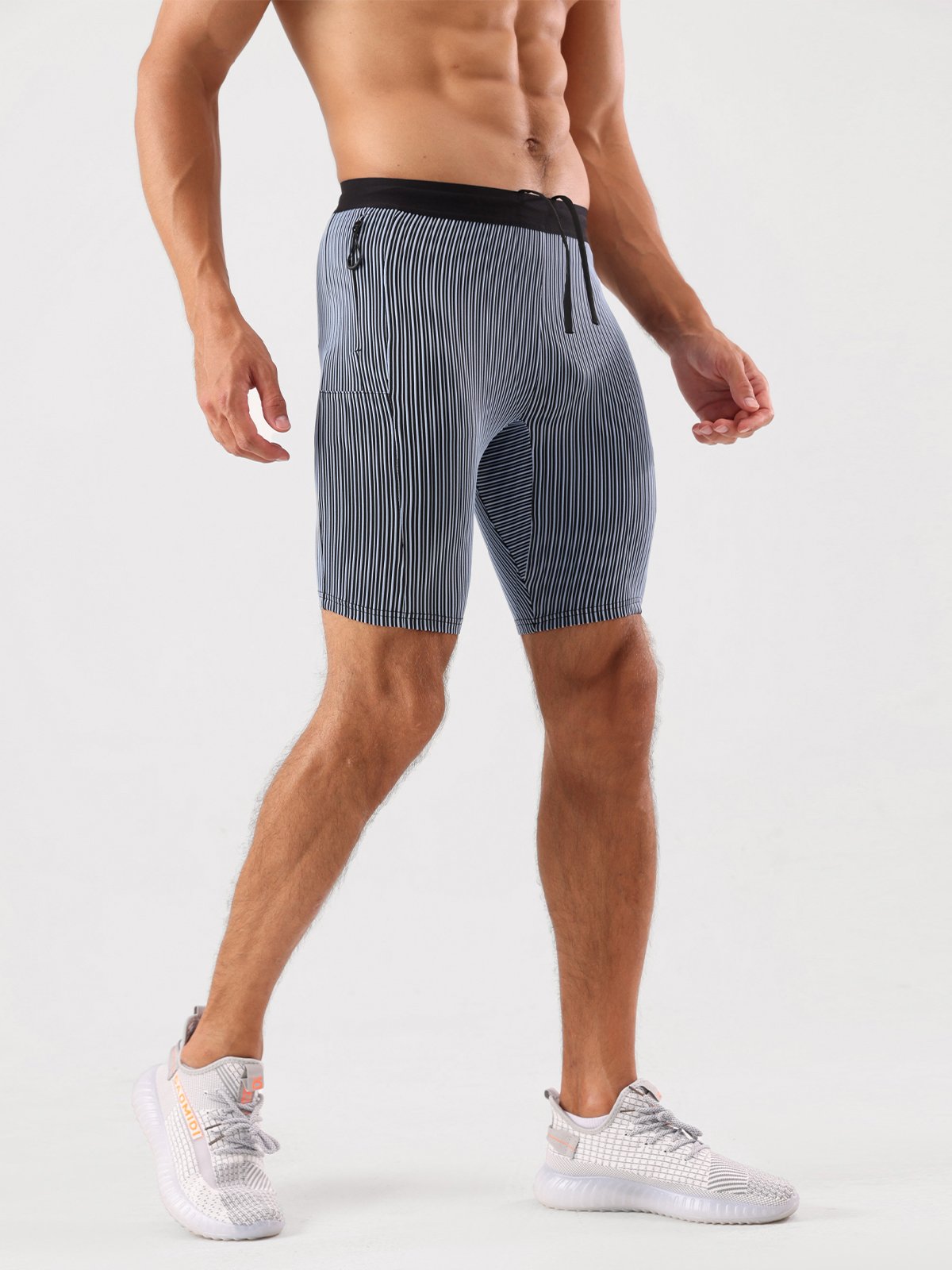 8" Pro Compression Lined Running Shorts with Zip Pockets