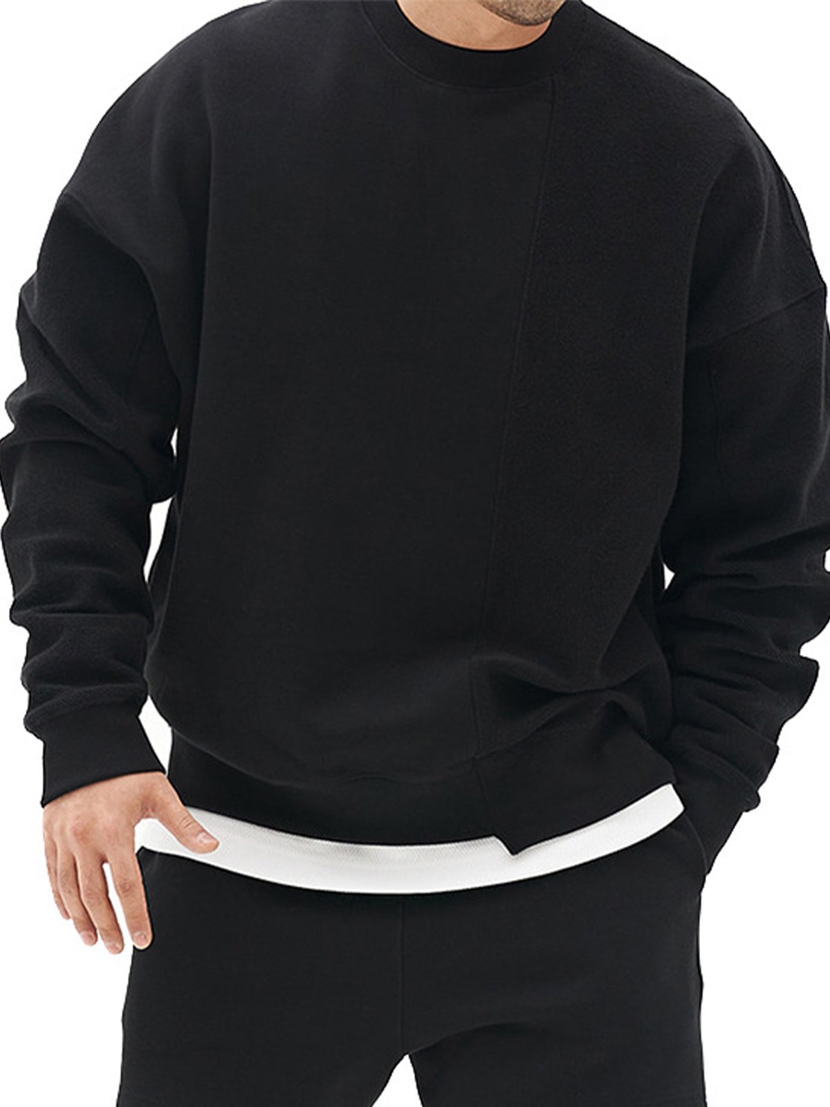 Essential Patchwork Crew Sweatshirt