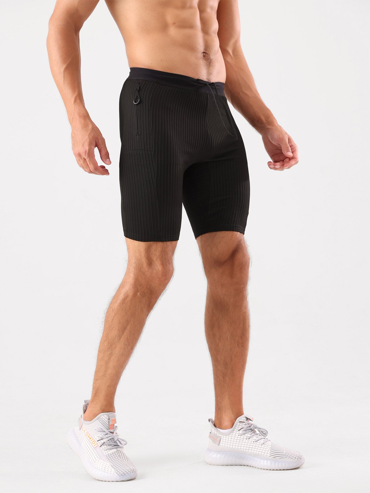 8" Pro Compression Lined Running Shorts with Zip Pockets