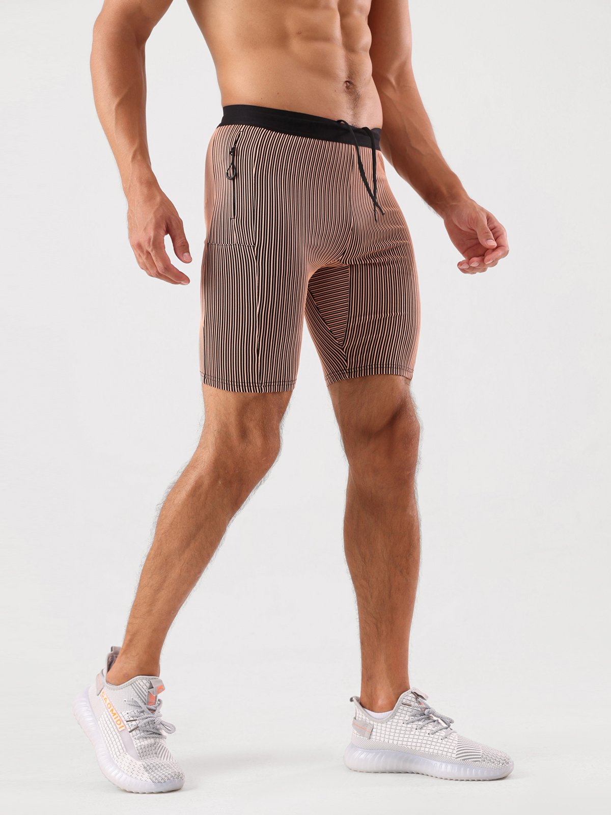 8" Pro Compression Lined Running Shorts with Zip Pockets