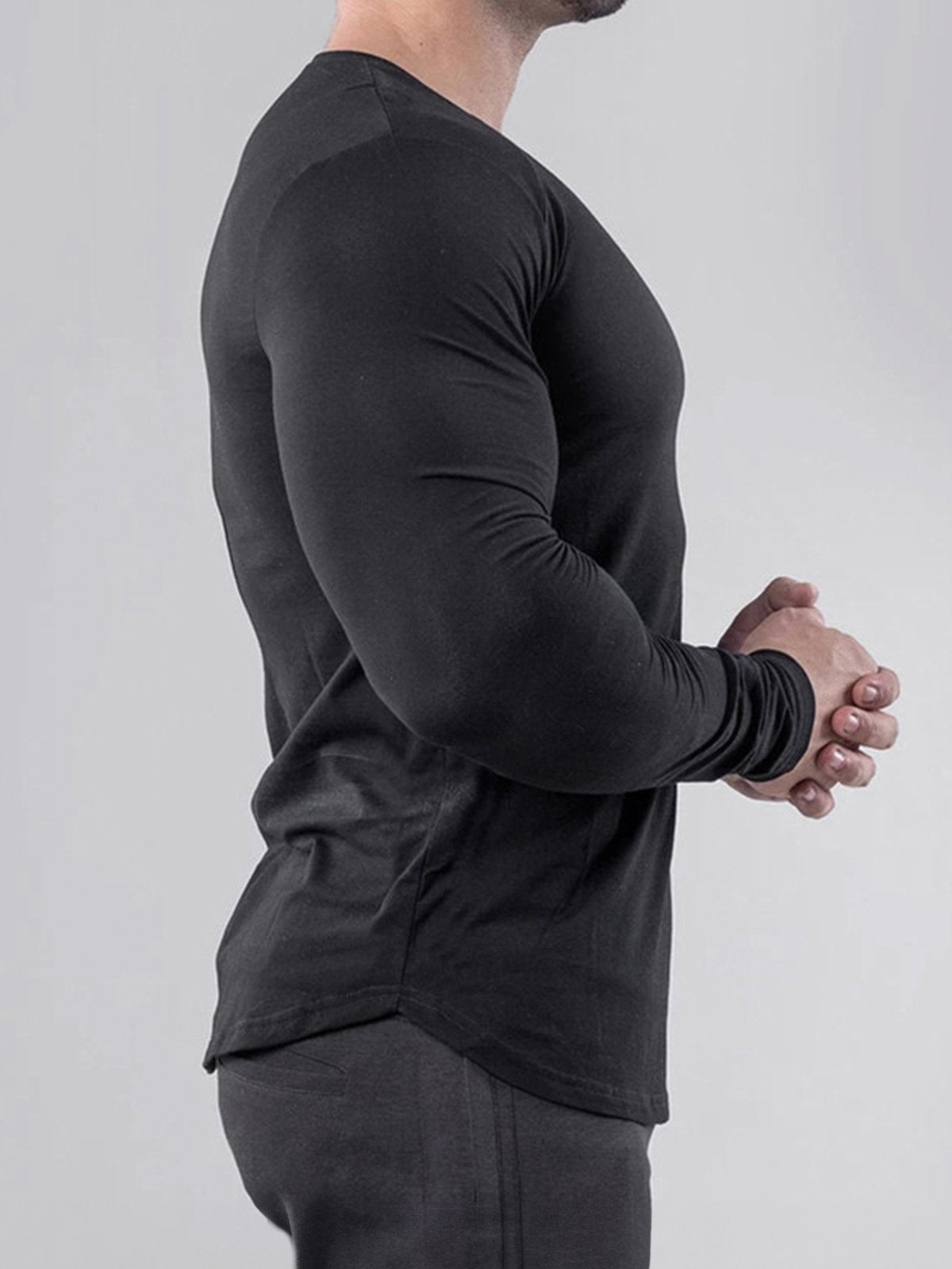 Crewneck Muscle Fit Long Sleeves T-shirt Baselayer