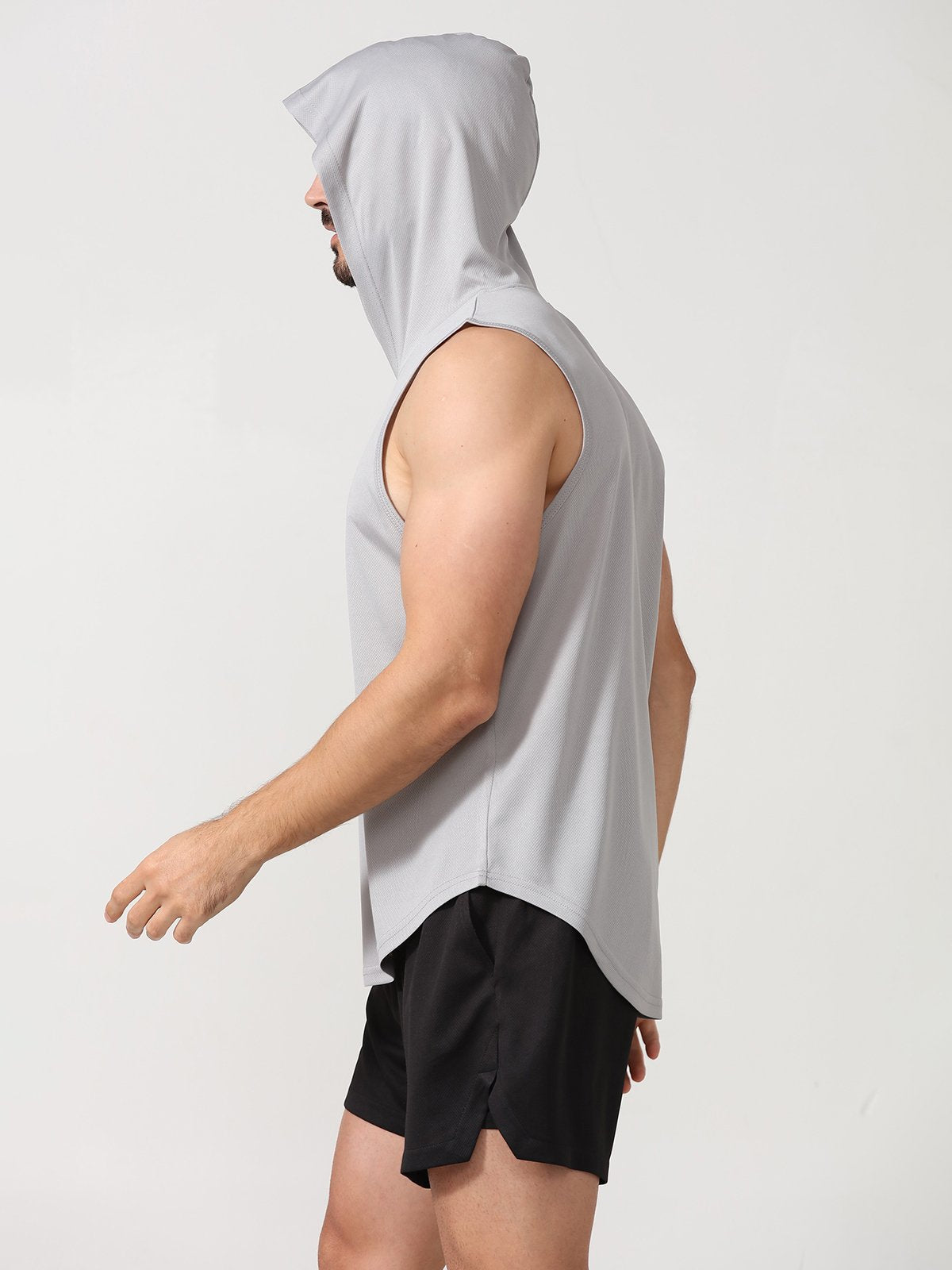 Workout Hooded Tank Curved Hem
