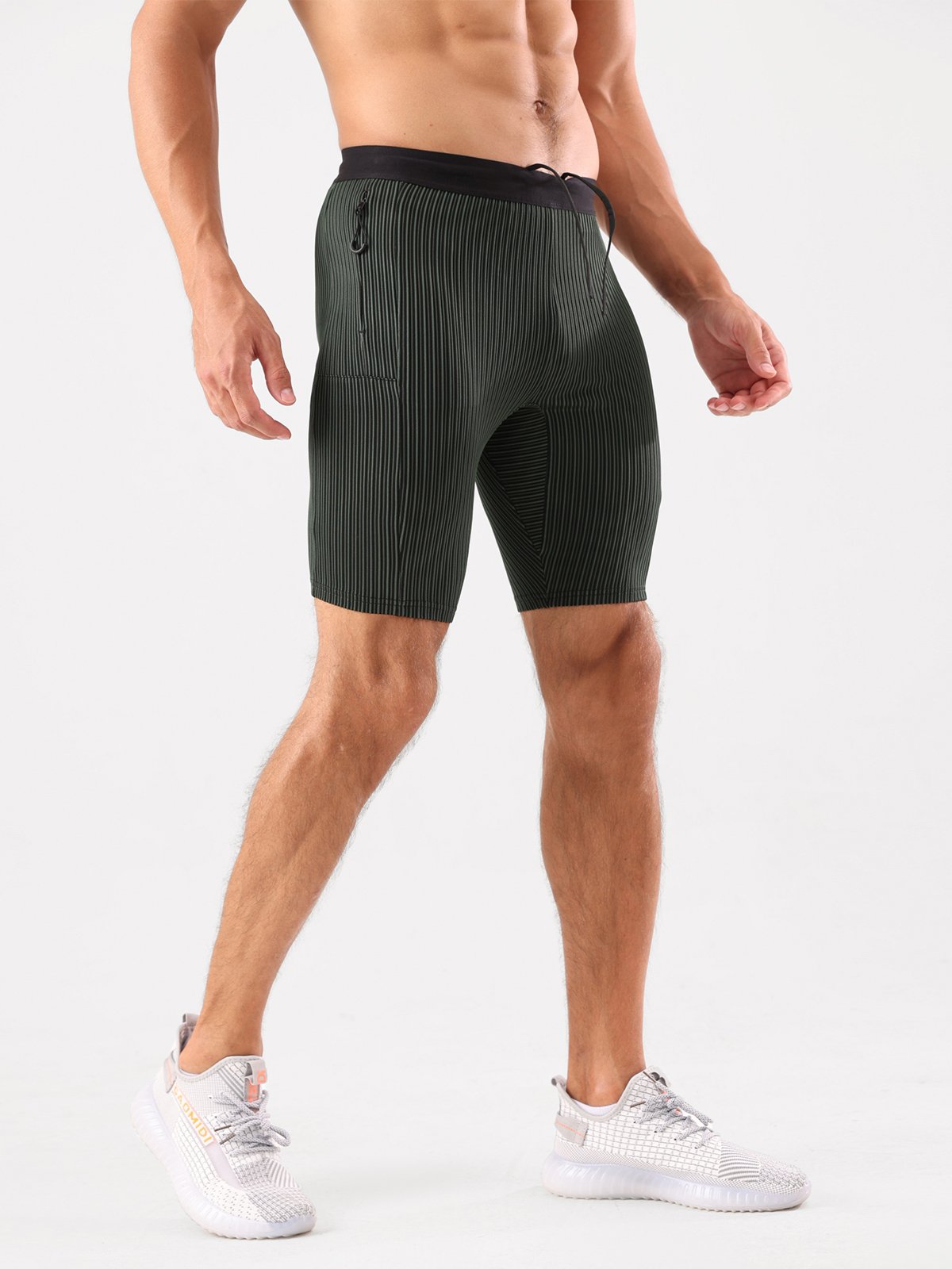 8" Pro Compression Lined Running Shorts with Zip Pockets