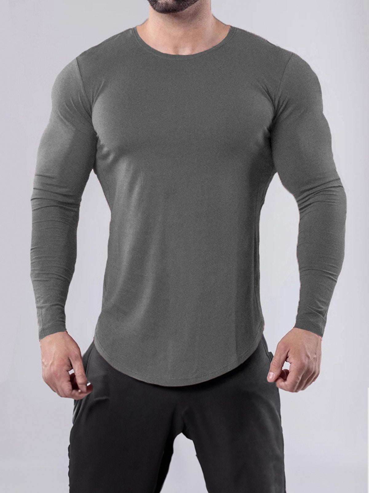 Crewneck Muscle Fit Long Sleeves T-shirt Baselayer