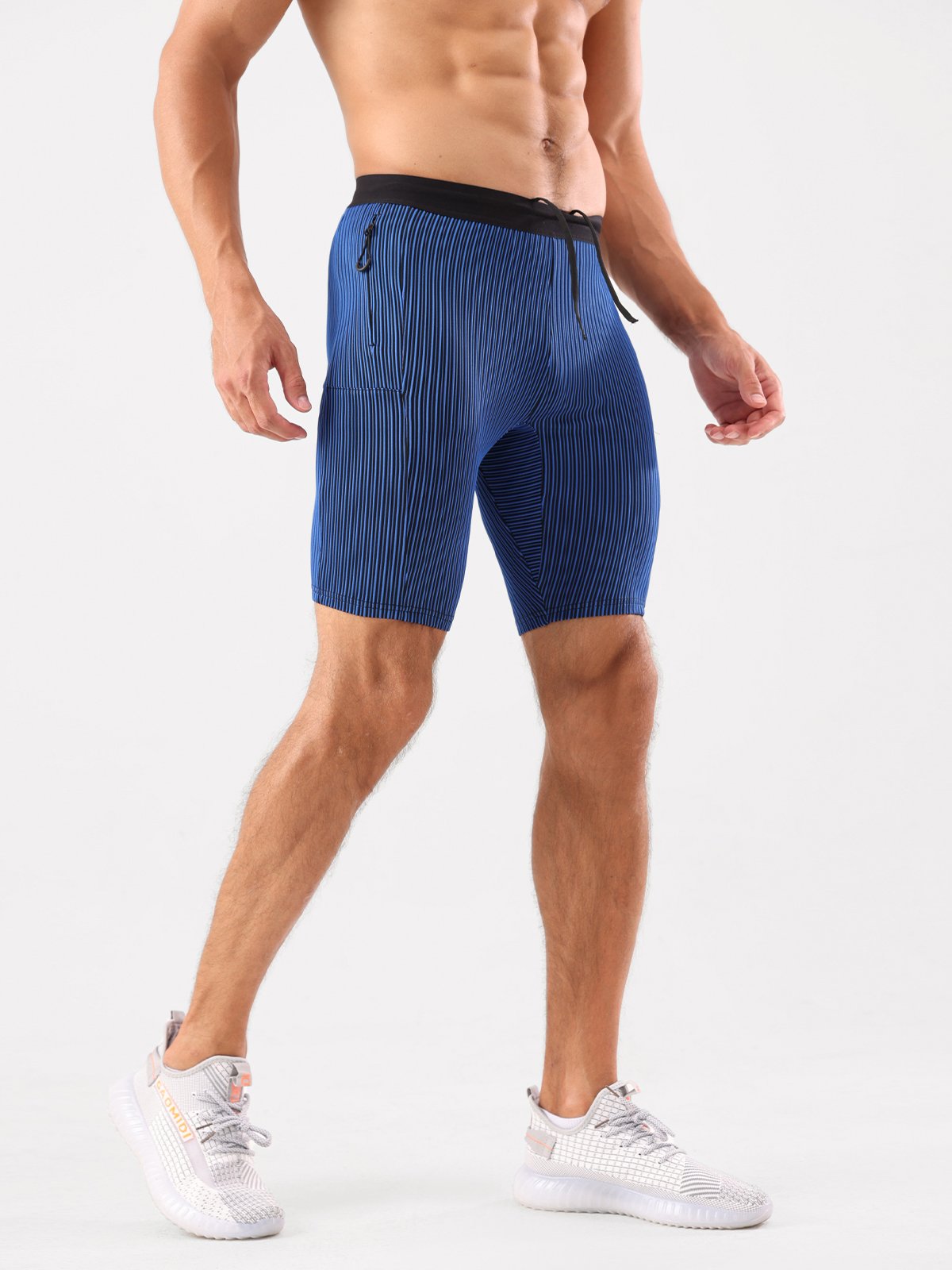 8" Pro Compression Lined Running Shorts with Zip Pockets